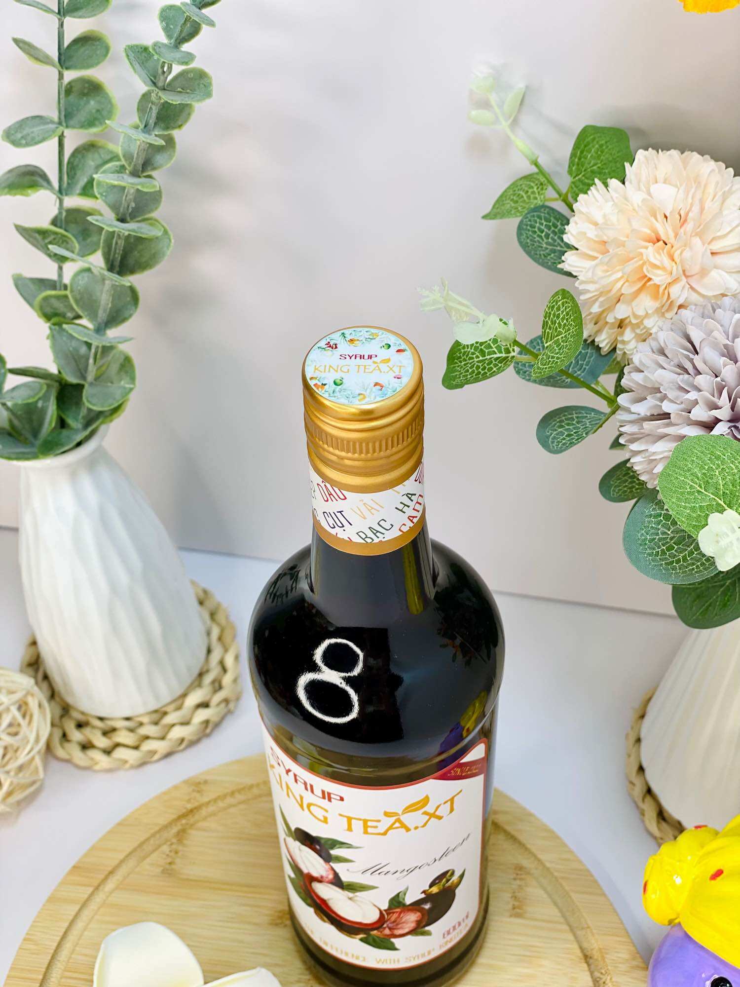 Syrup Măng Cụt Pha Chế KINGTEA.XT(Syrup Mangosteen)- Chai Thủy Tinh 800ml