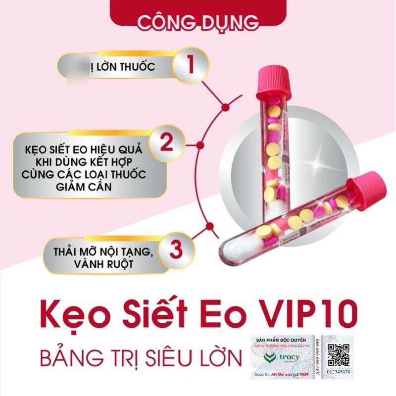 Kẹo siết eo xổ mỡ Thái Vip X10 đánh eo