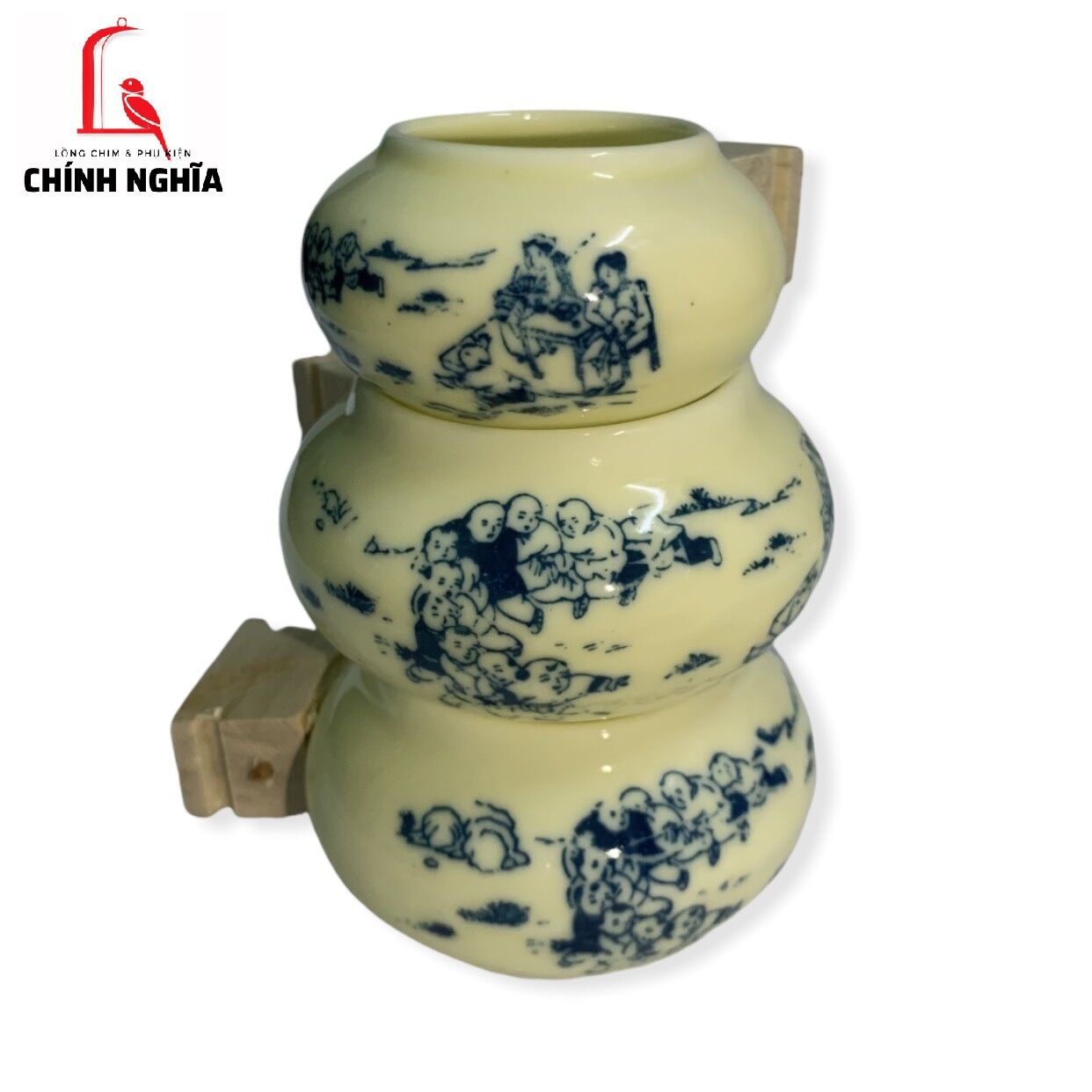 Cóng sứ chim chào mào 1 bộ 3 cái