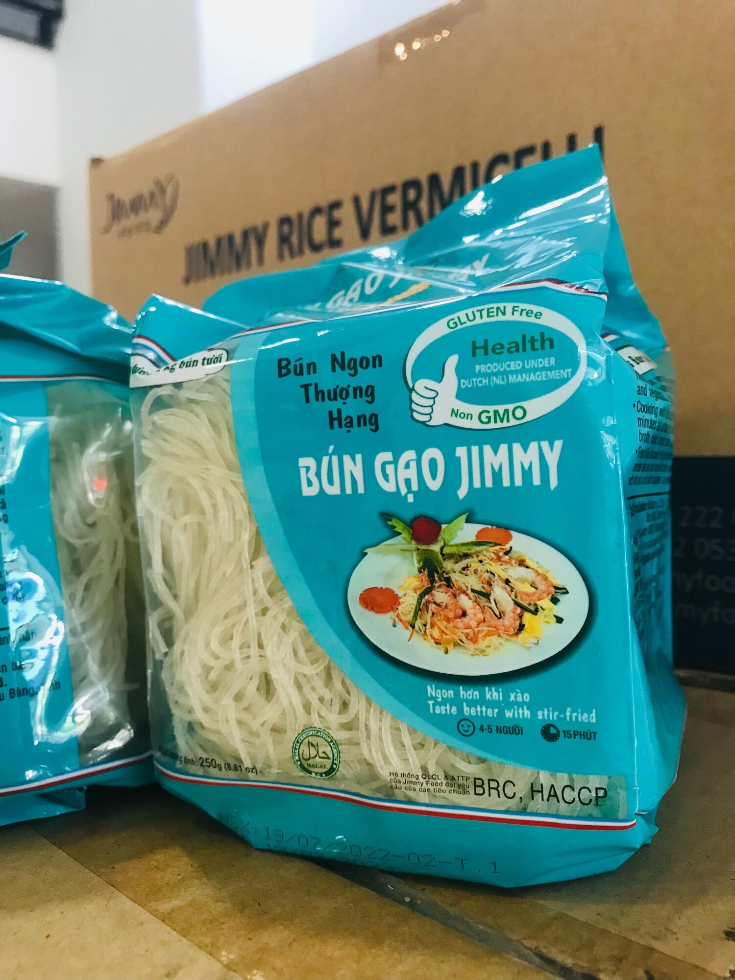 Combo 4 gói bún khô bún tươi jimmy bán riêng ngon thượng hạng gói 250g