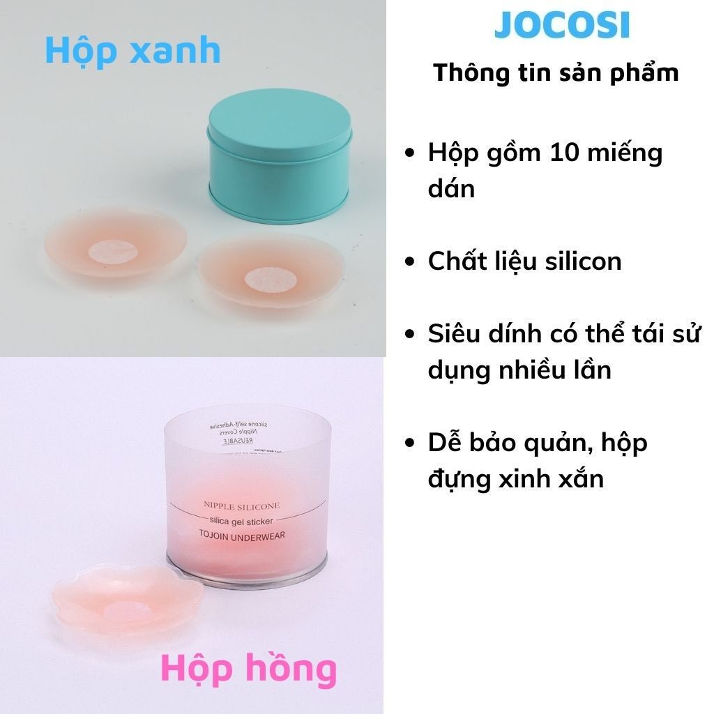 Miếng dán ngực ti silicon, dán ti Hộp 5 cặp