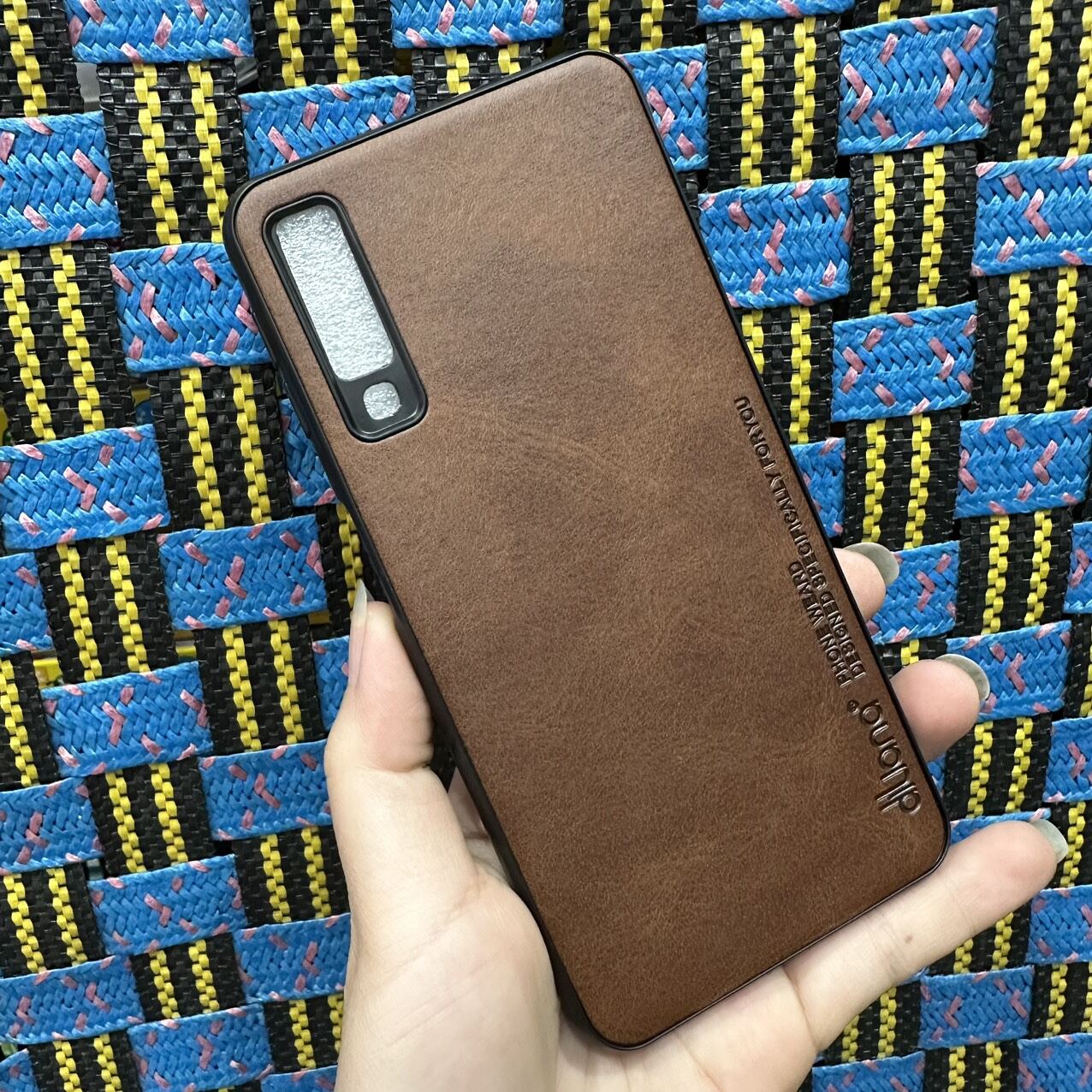 Case ốp lưng Samsung A7 2018 dẻo kiểu da mềm mịn ôm máy bảo vệ camera