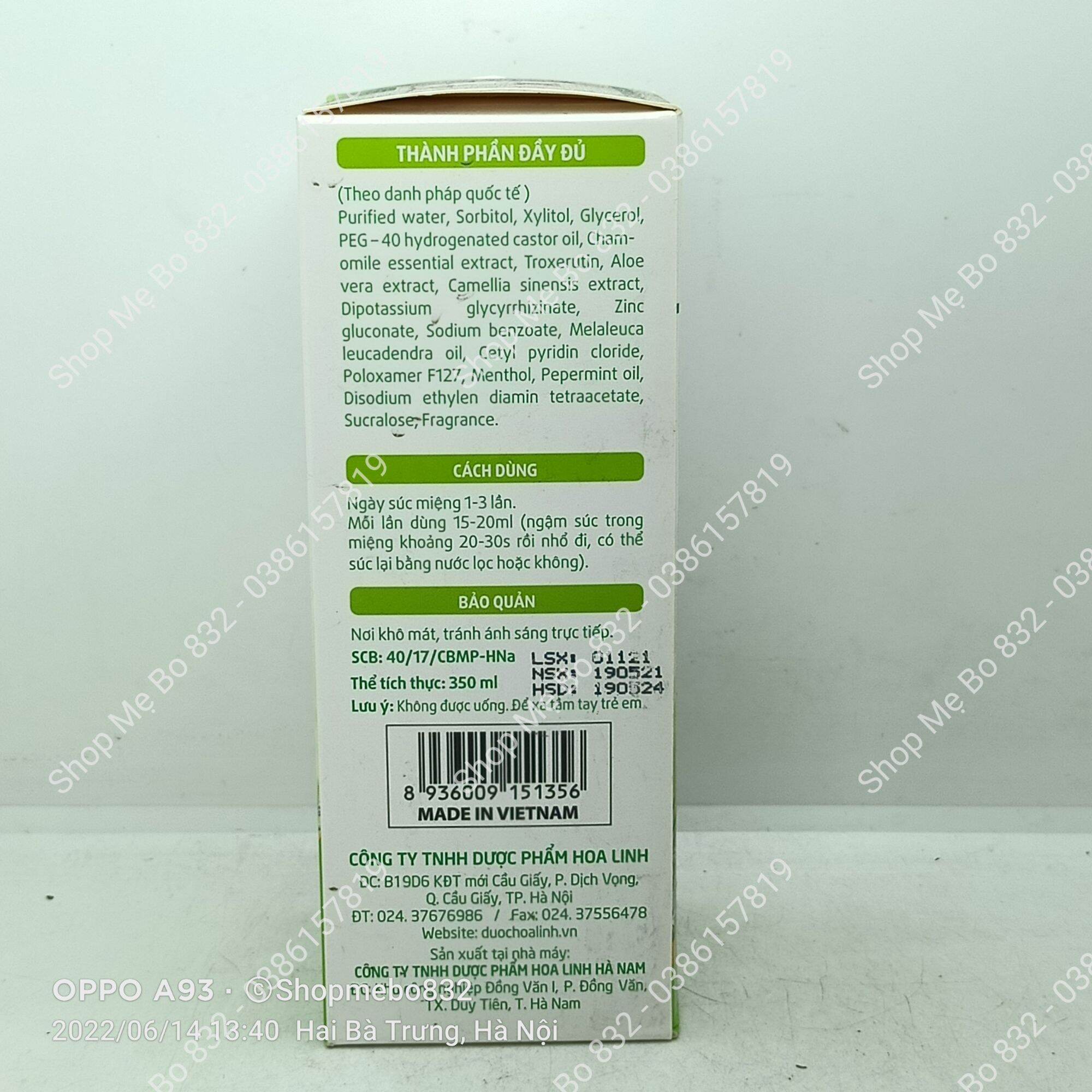 Nước súc miệng thảo dược Ngọc Châu 350ml