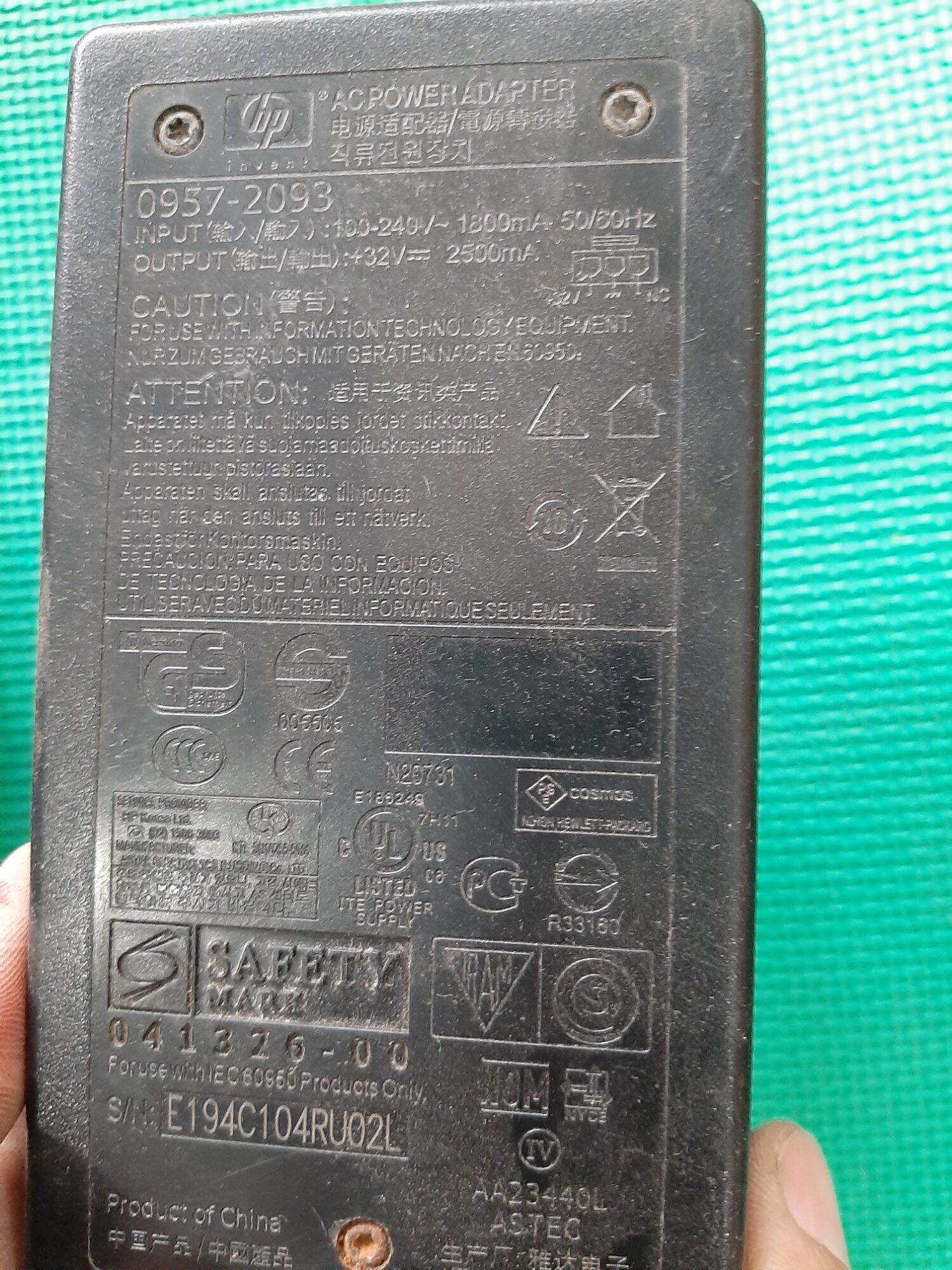 Adapter nguồn máy in hp 0957-2093 32v 2.5a sài tốt. giá đã có dây nguồn. 589nhattao