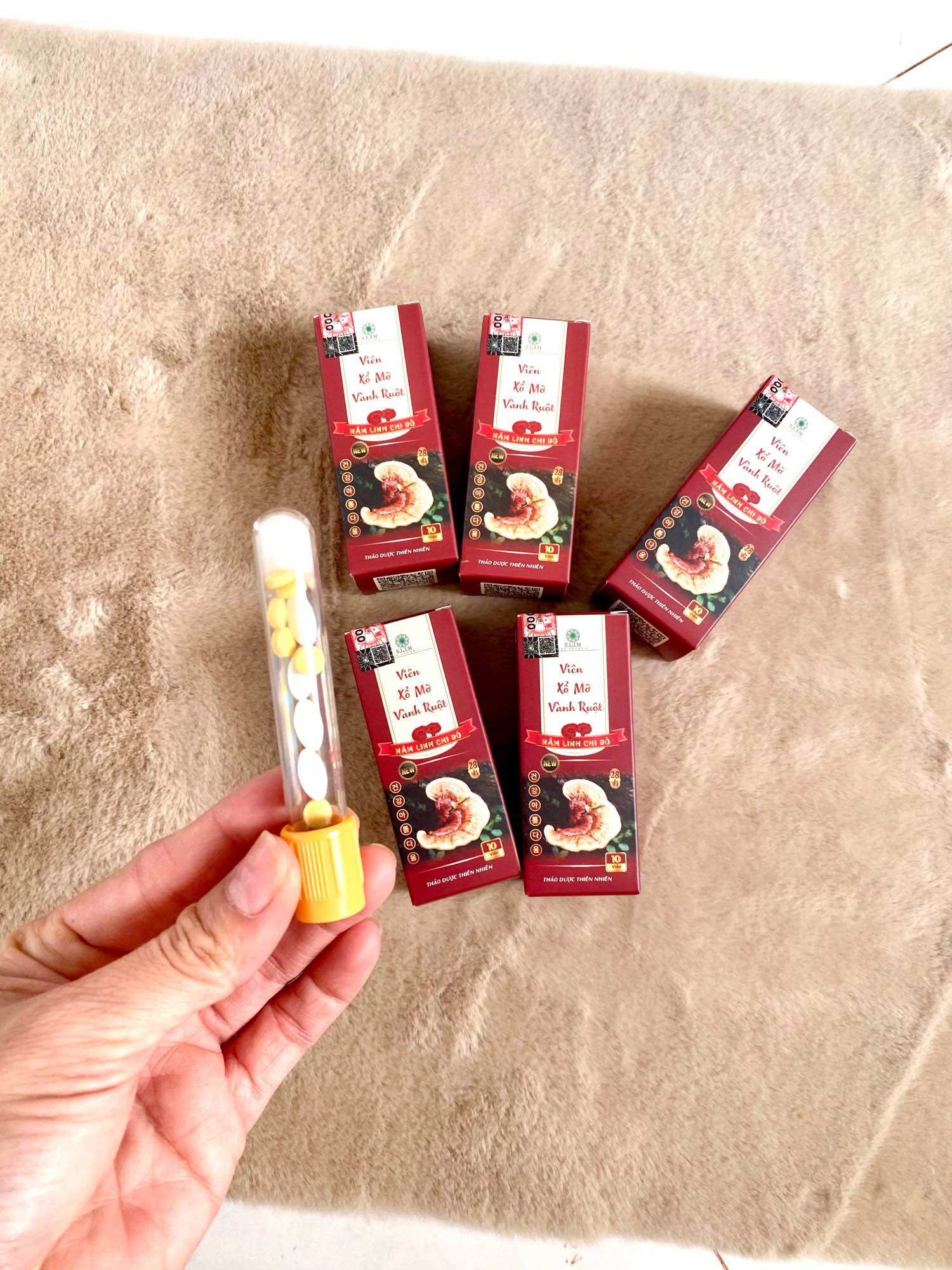 5 hộp xổ mỡ vành ruột - xổ mỡ linh chi - xổ mỡ vành ruột