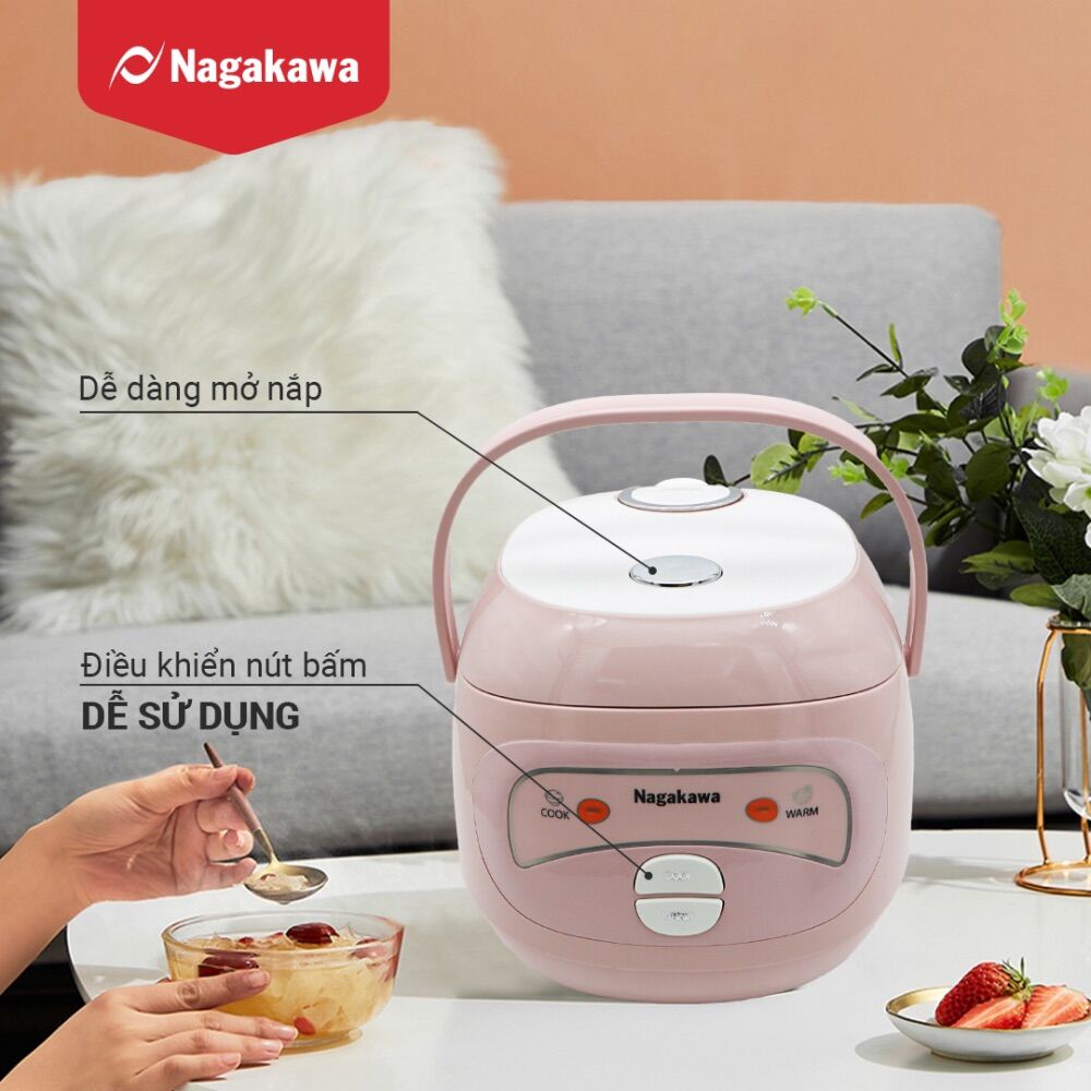 Nồi cơm điện 1 lit NAGAKAWA NAG0134 - 2 màu sắc lựa chọn