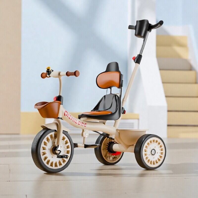 Large Soft Seat Tricycle Bicycle Baby Stroller Light Weight Children's Three-Wheel Pedal Car Baby Single Bike Foldable Pedal Giá  562,000 Đồng*Miễn phí vận chuyển