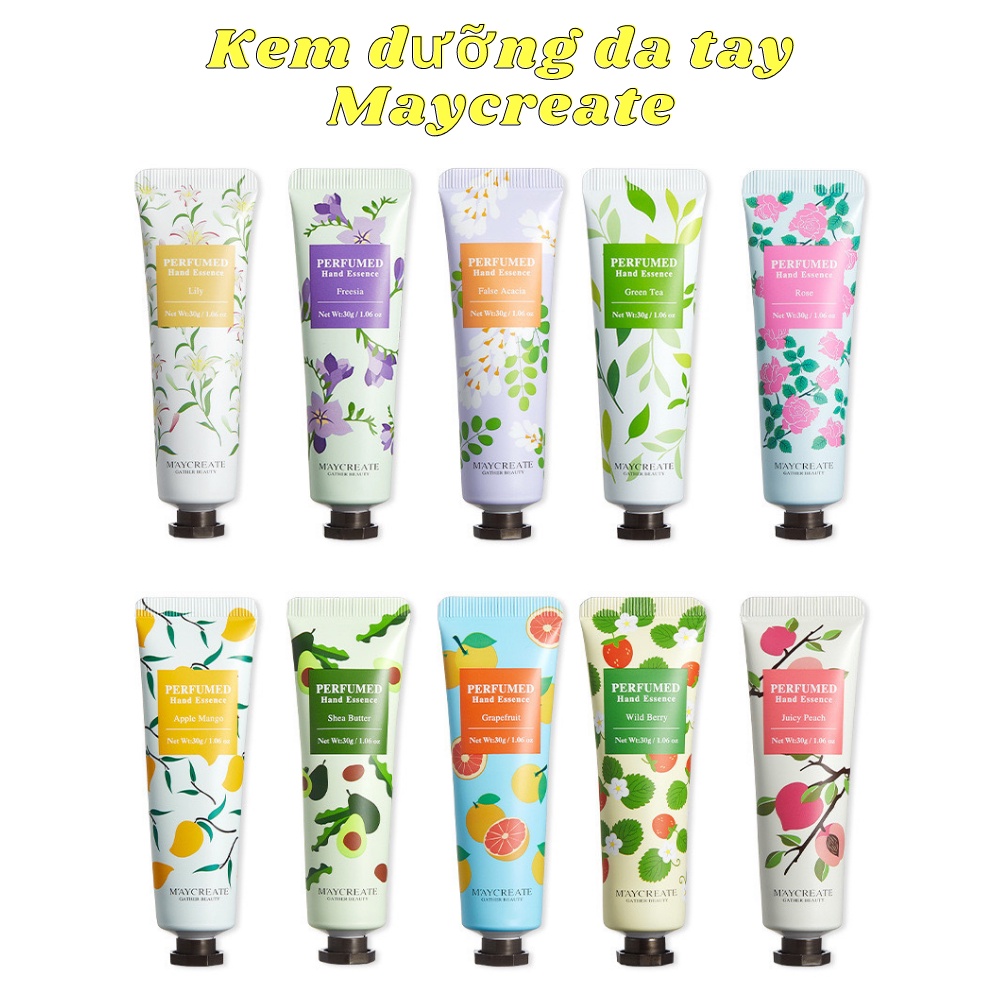 Combo 2 Kem dưỡng da tay MayCreate Perfumed 30g mềm và thơm cấp ẩm mềm da thơm hương hoa tự nhiên