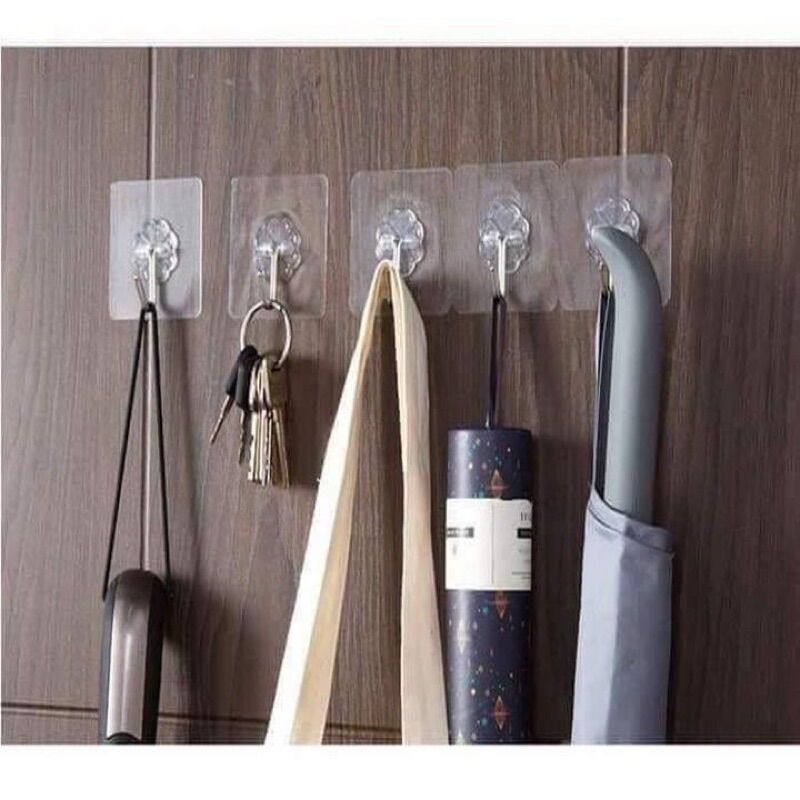 Set 10 móc dán tường trong suốt