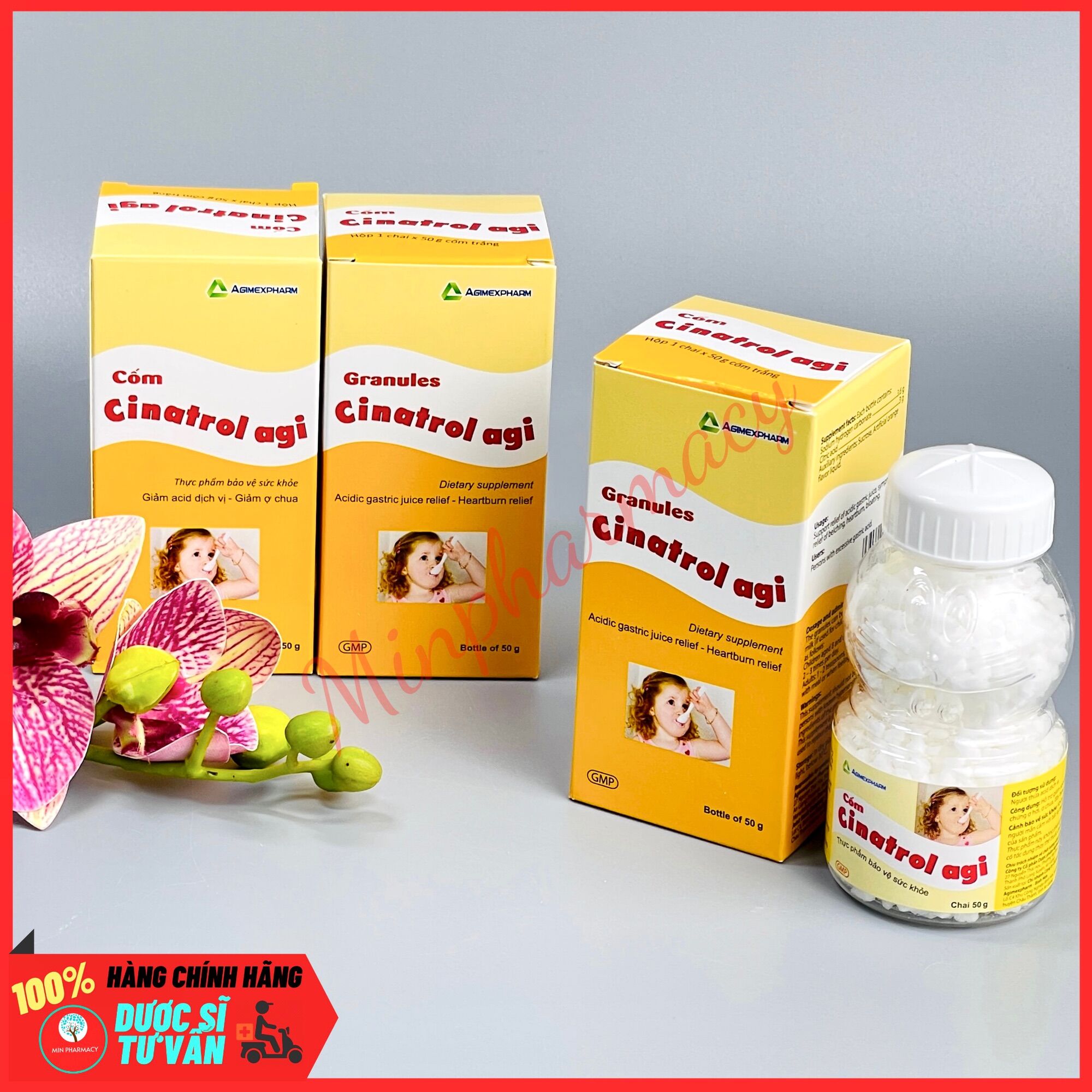 Cốm tiêu hóa trẻ em CINATROL AGI Cốm trắng (chai 50g) - Minpharmacy