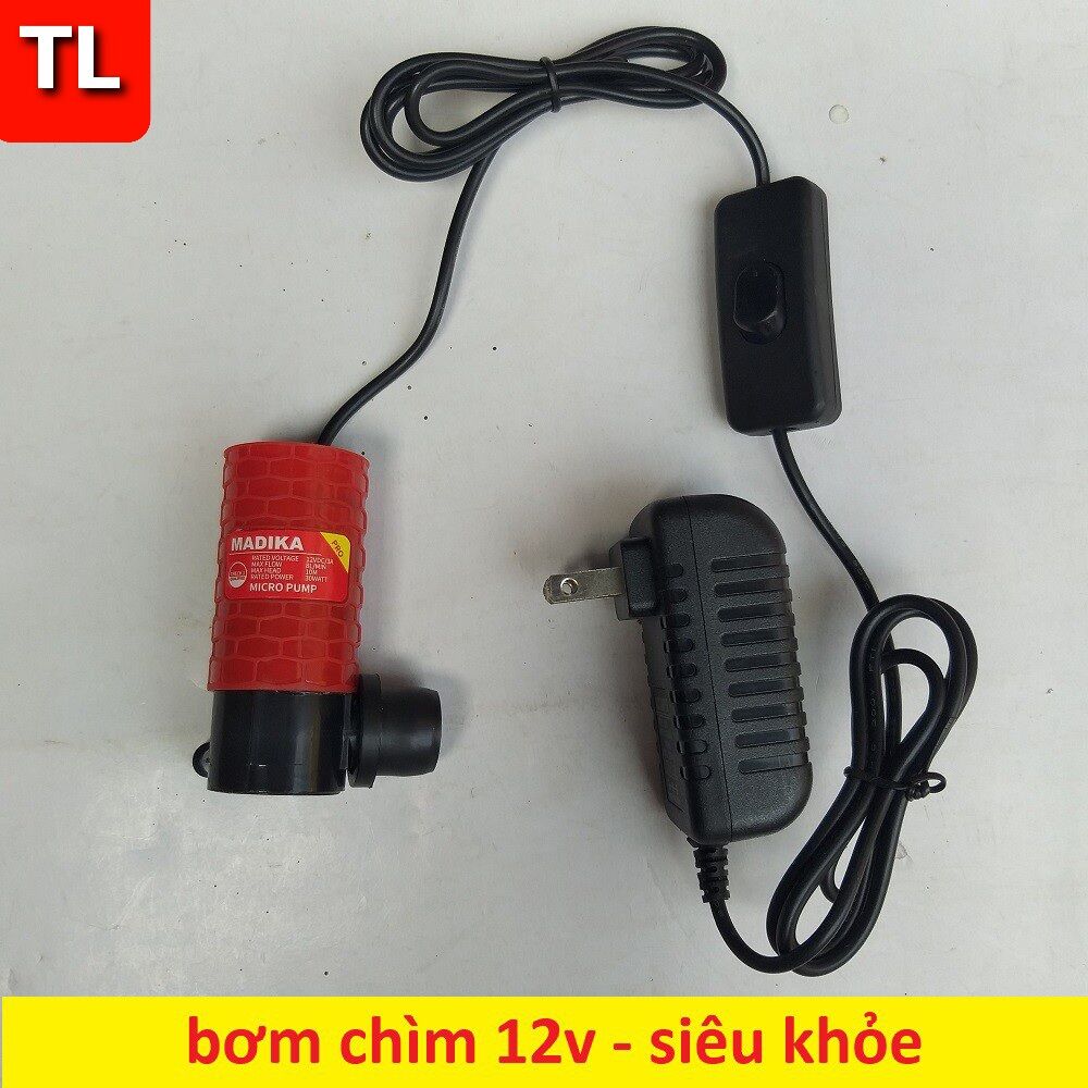 máy bơm nước chìm mini 12v - Dùng điện 22V (bơm nước cắt rãnh tường)