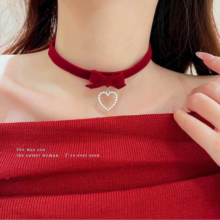 Choker Nhung Đính Đá Dự Tiệc Sang Trọng