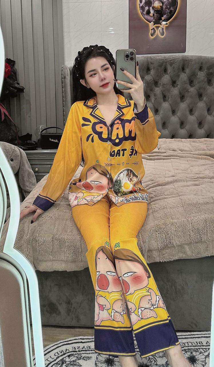 Bộ lụa xước hot trend, tay dài quần dài