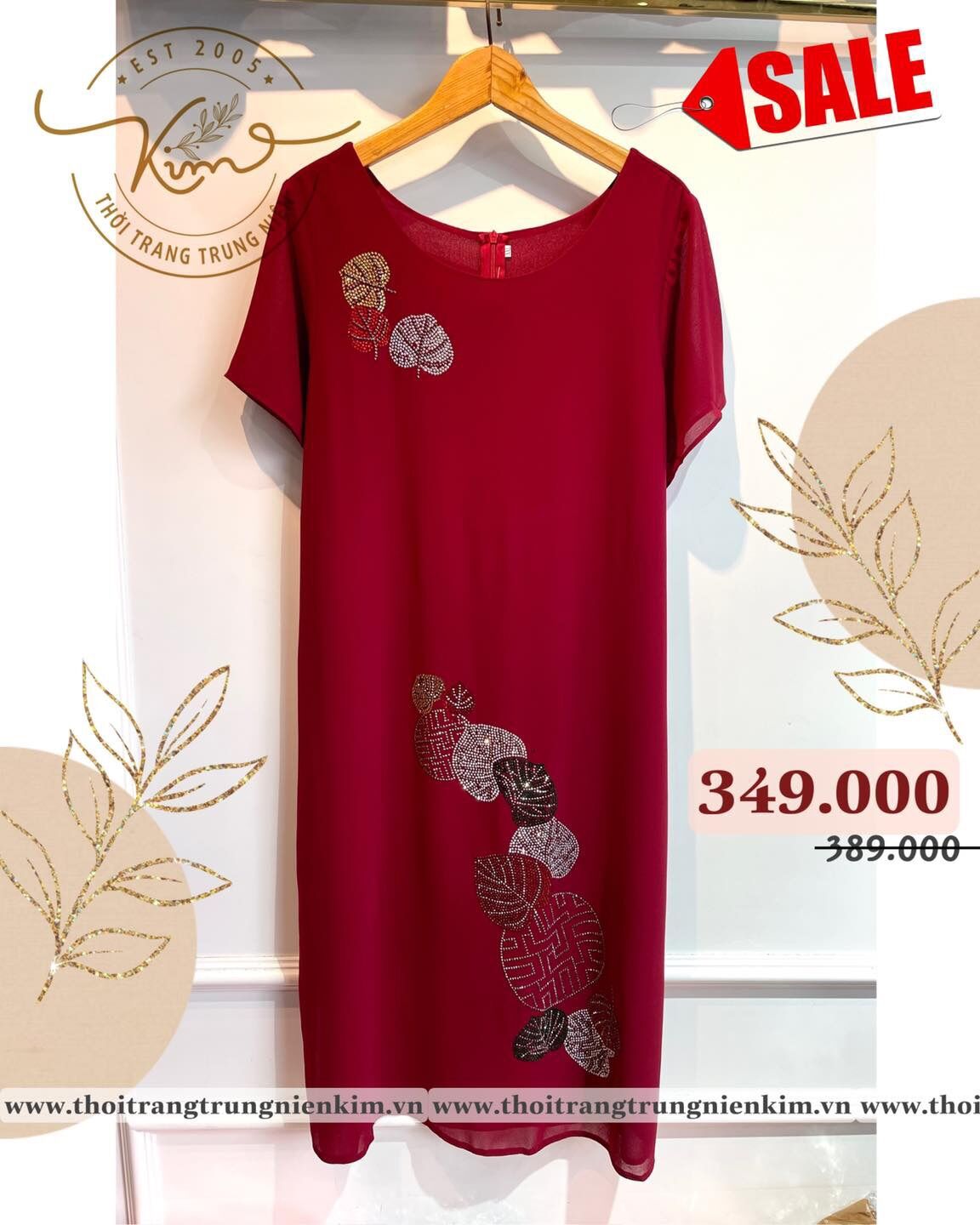 Đầm voan đính đá tôn dáng