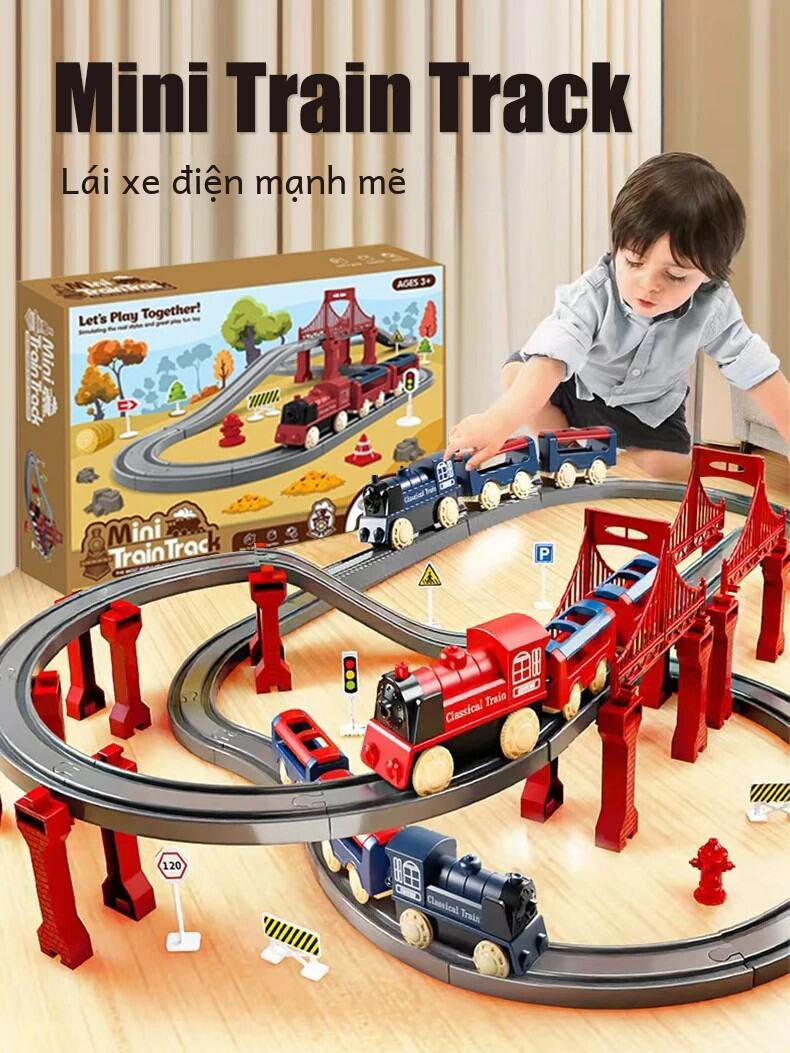 Điện Lắp Ráp Đường Sắt Xe Lửa Bộ Cho Bé Trai Giáo Dục Mô Hình Mô Phỏng Đường Xe Lửa Đồ Chơi Giáng Sinh Quà Tặng Sinh Nhật