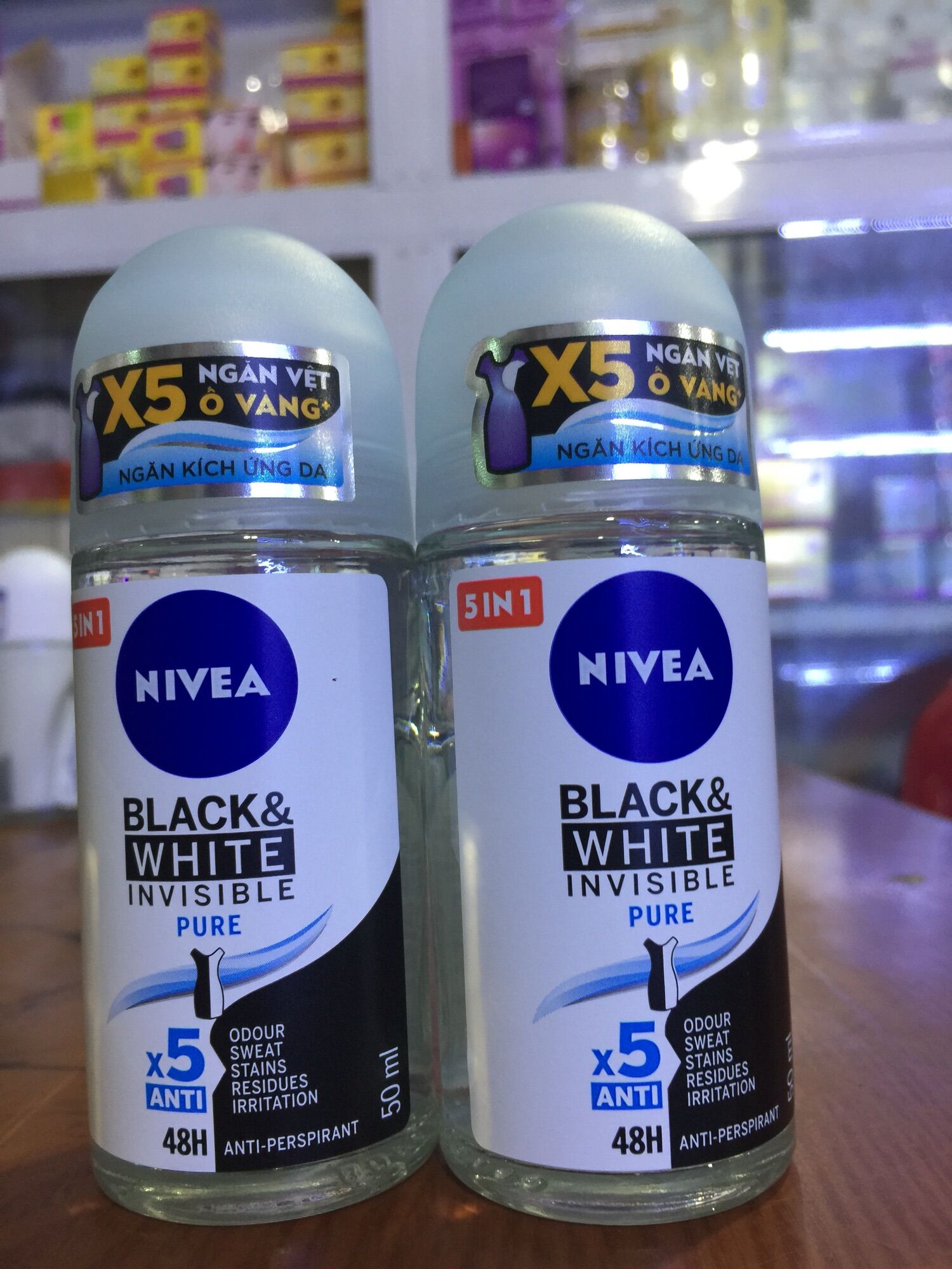 Combo 2 chai lăn NIVEA chống áo vàng nữ