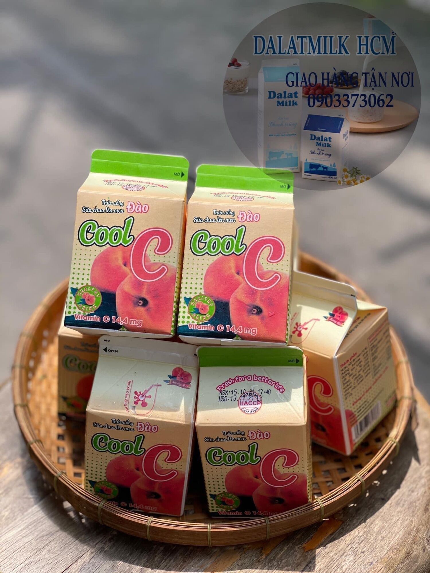 Cool c đào Dalatmilk 180ml