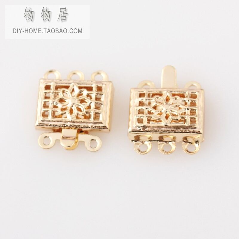 Chốt dây chuyền mạ vàng 18k chốt ngọc trai chốt phích cắm nhiều hàng đầu chốt cài cổ phụ kiện diy làm vật liệu trang sức