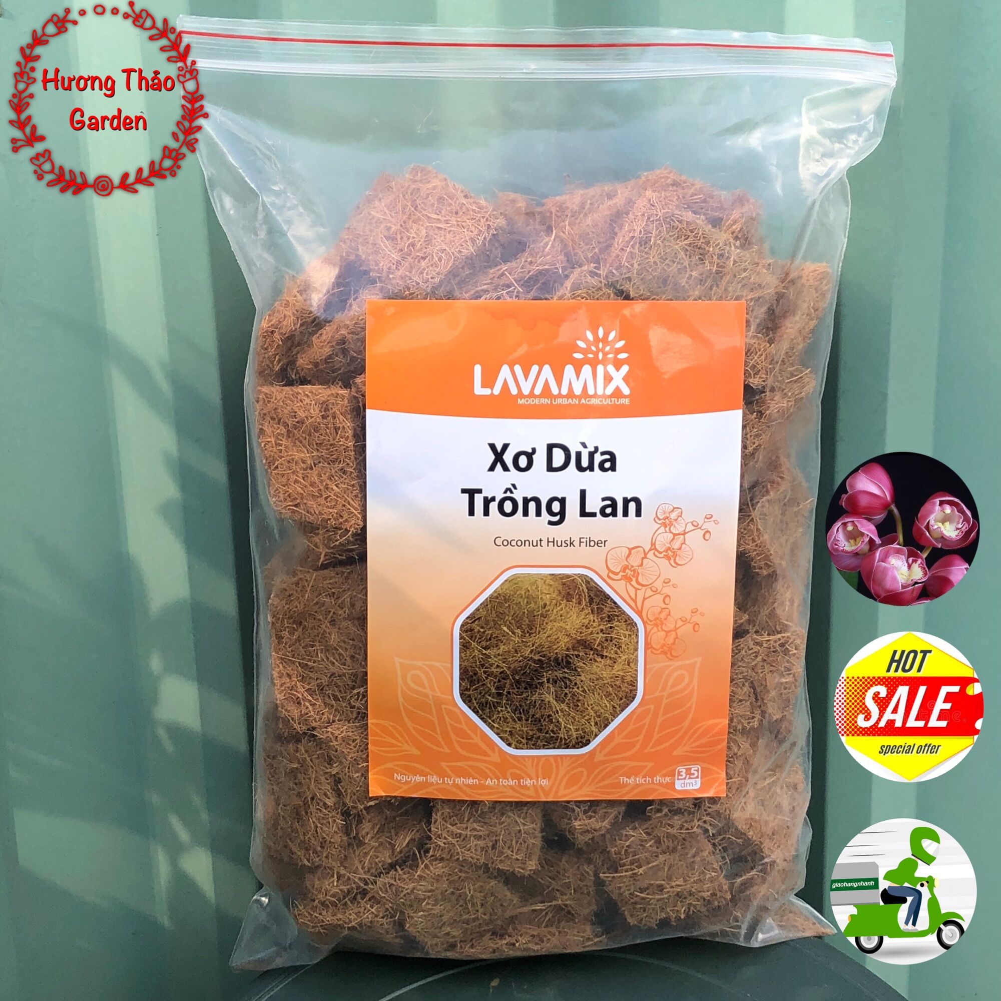 Xơ dừa trồng lan lavamix 3,5dm