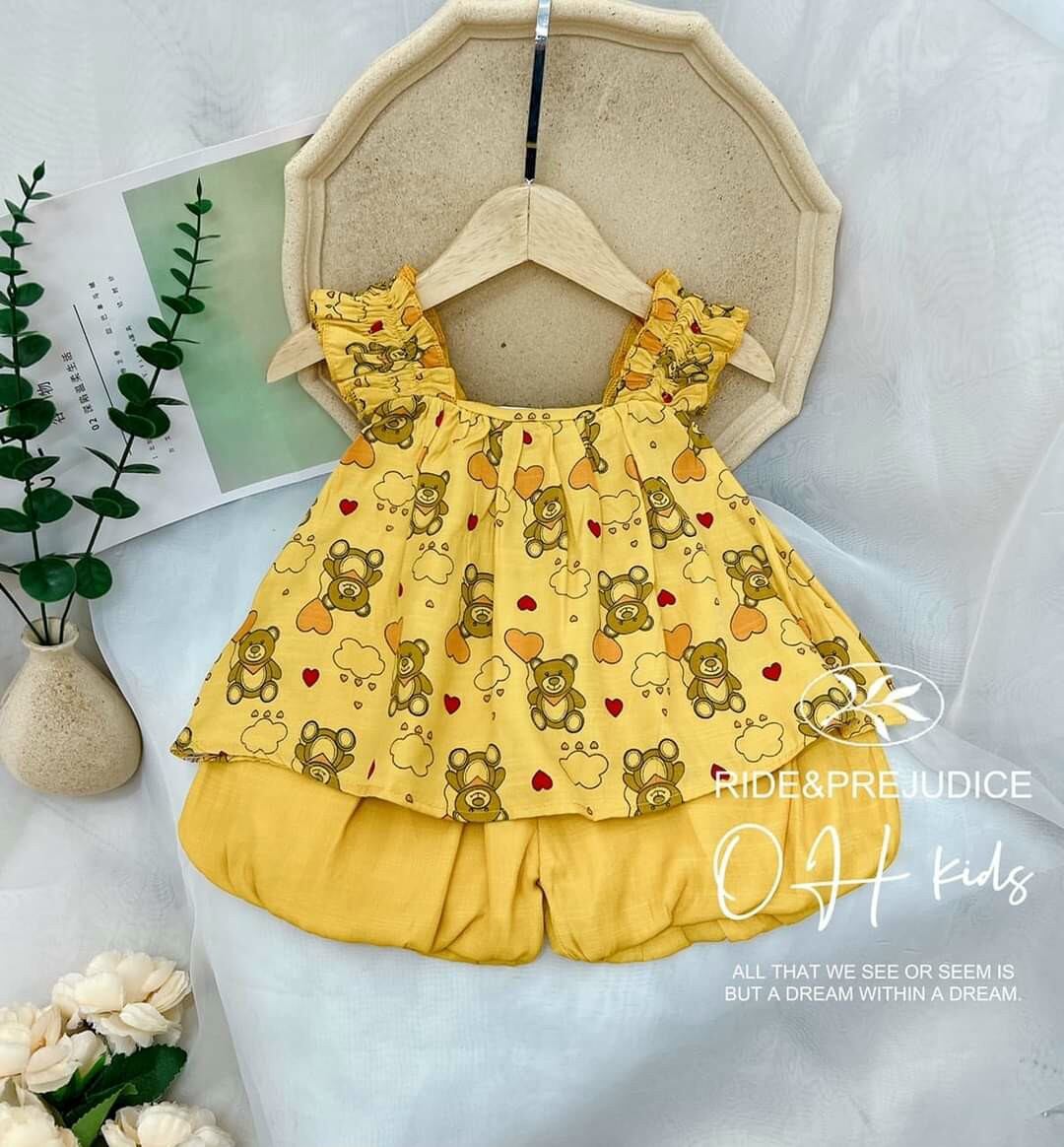 Bộ đùi 2 dây bé gái dễ thương