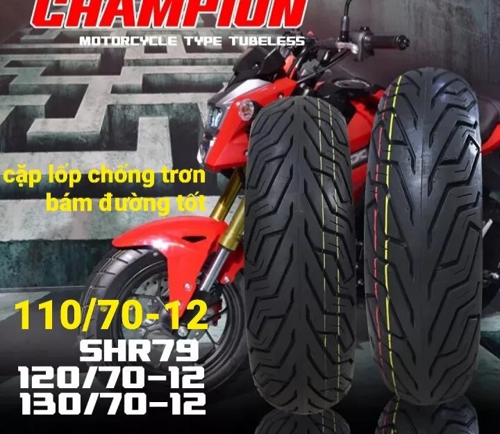 Lốp xe 110/70-12 va 120/70-12 va 130/70-12. new 100% gắn msx, vespa, xe điện...hàng nhập thailand cao cấp. bám đường tốt