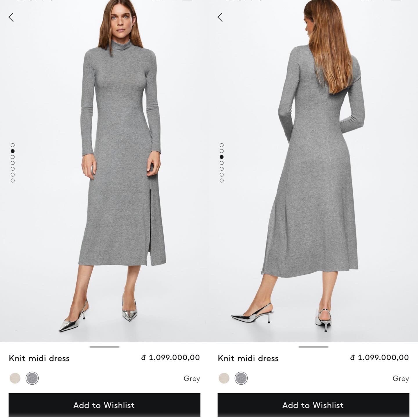 🍂Đầm cổ lọ midi xẻ tà MANG0 xuất xịn