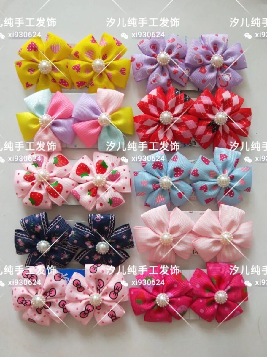 Set 2 kẹp tóc hoa nhiều màu cho bé