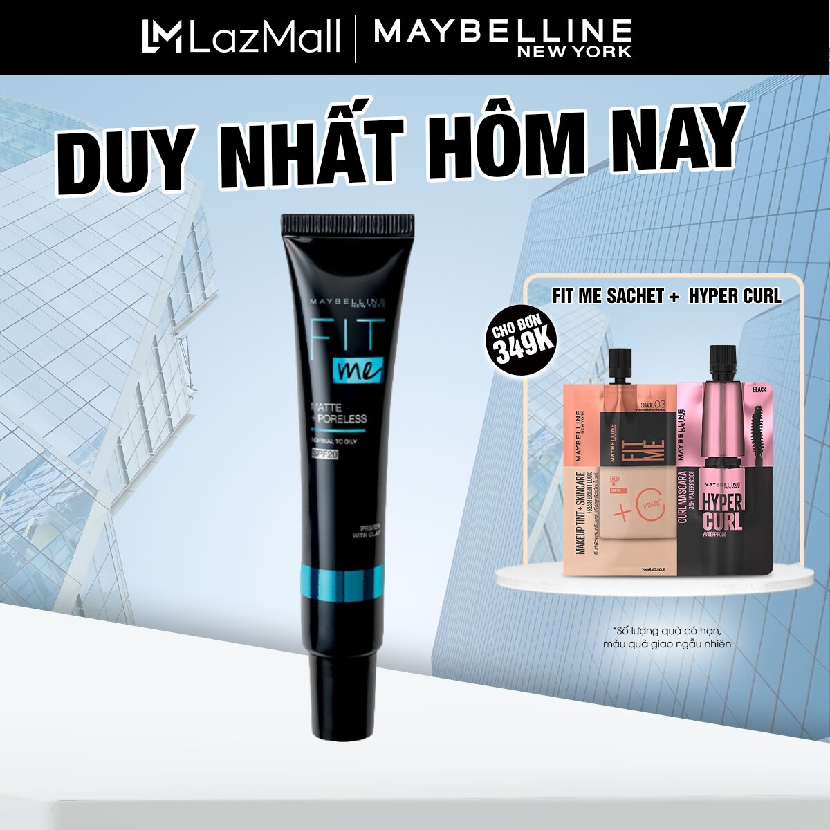 Kem Lót Kiềm Dầu Ngăn Xuống Tông SPF 20 Fit Me Primer Matte+Poreless Maybelline New York 30ml