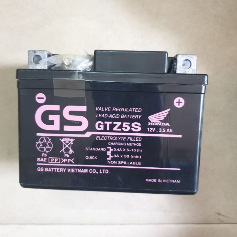 Bình Ắc Quy Khô GS GTZ5S 12V - 3,5Ah
