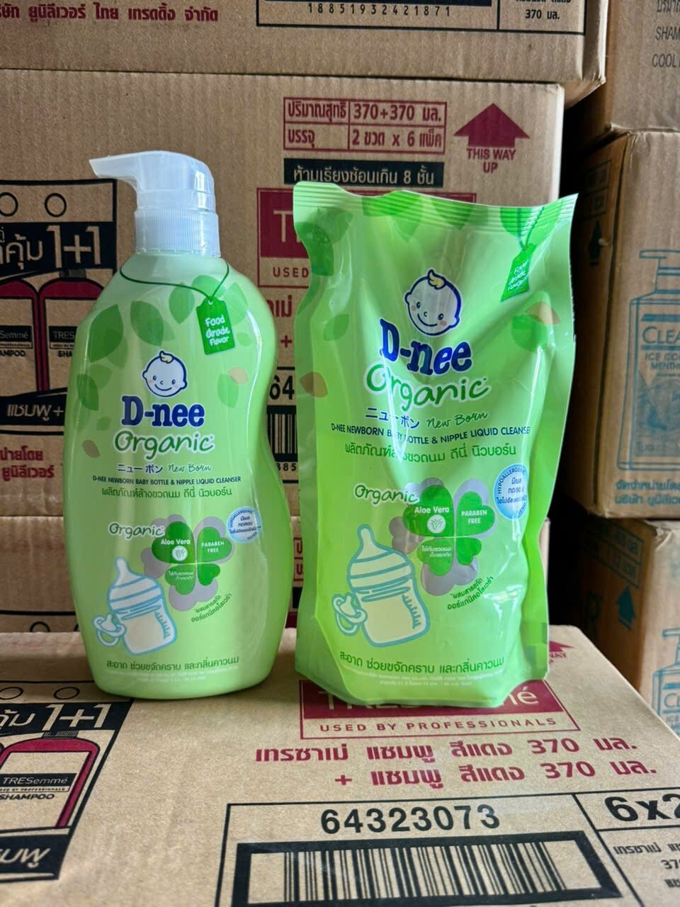 [set chai và túi] Nước rửa bình sữa Dnee Thái Lan 600ml