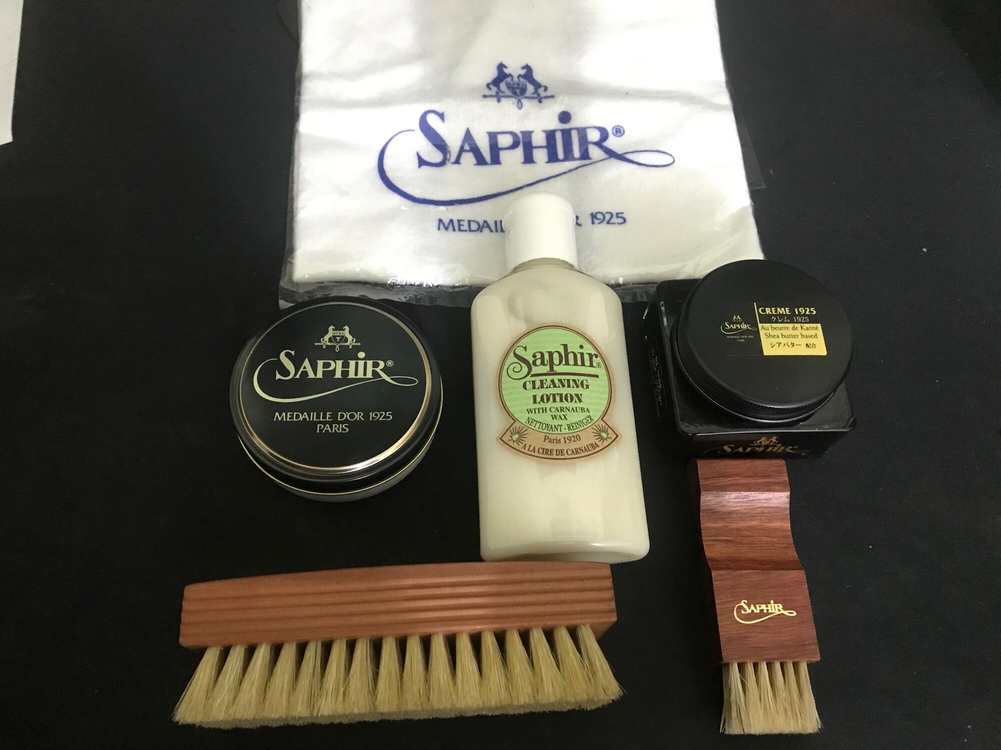 Bộ xi chăm sóc giày da trơn cho đồ da hàng hiệu, Bộ xi chăm sóc và dưỡng đồ da cao cấp Saphir MDO Pro - 10% OFF