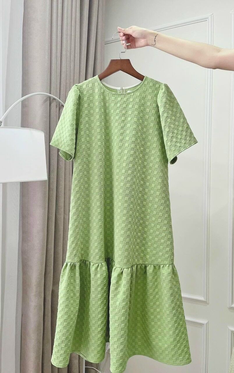 Đầm bầu baby doll xanh bơ cao cấp