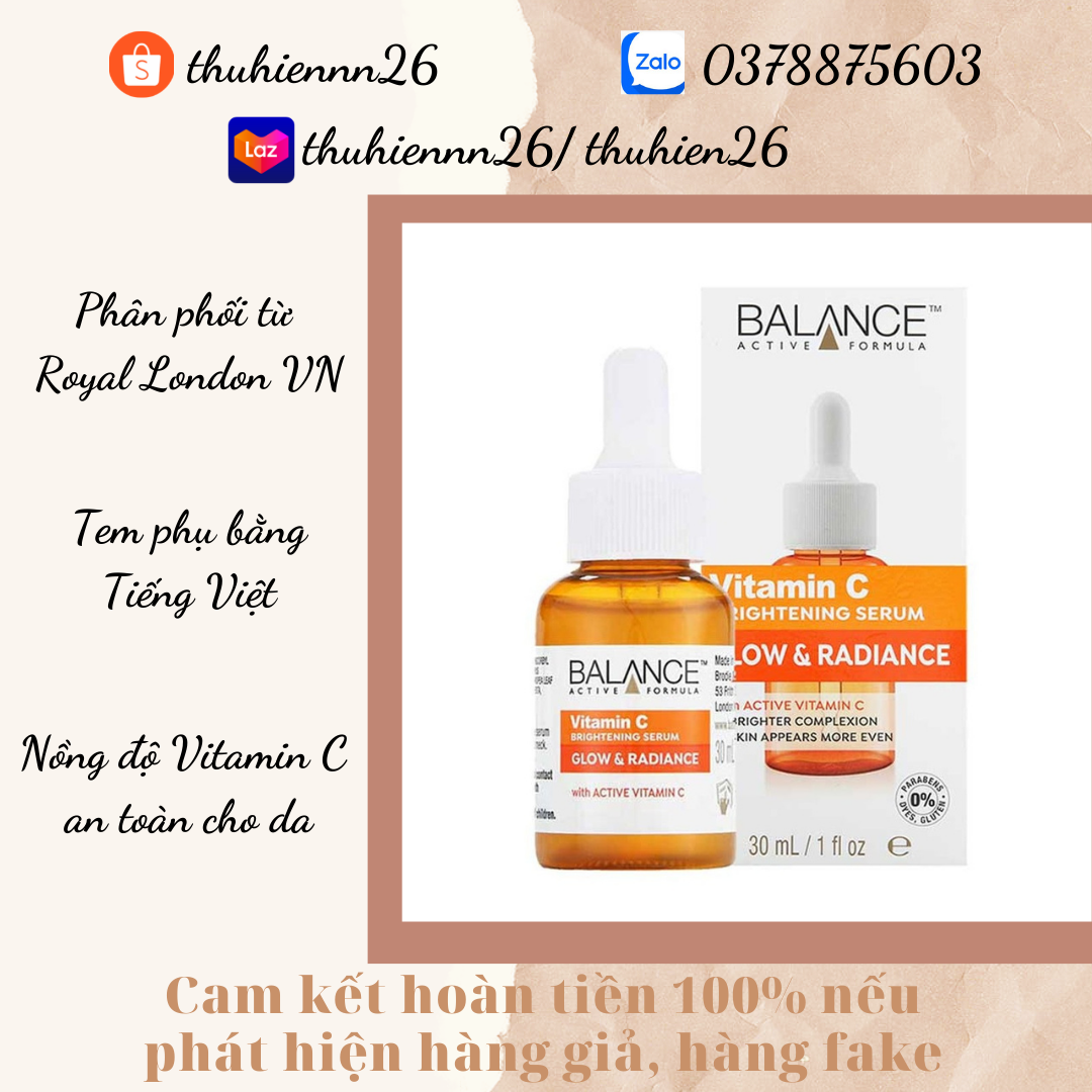Serum Sáng Da, Mờ Thâm Balance Active Formula Vitamin C Brightening 30ml