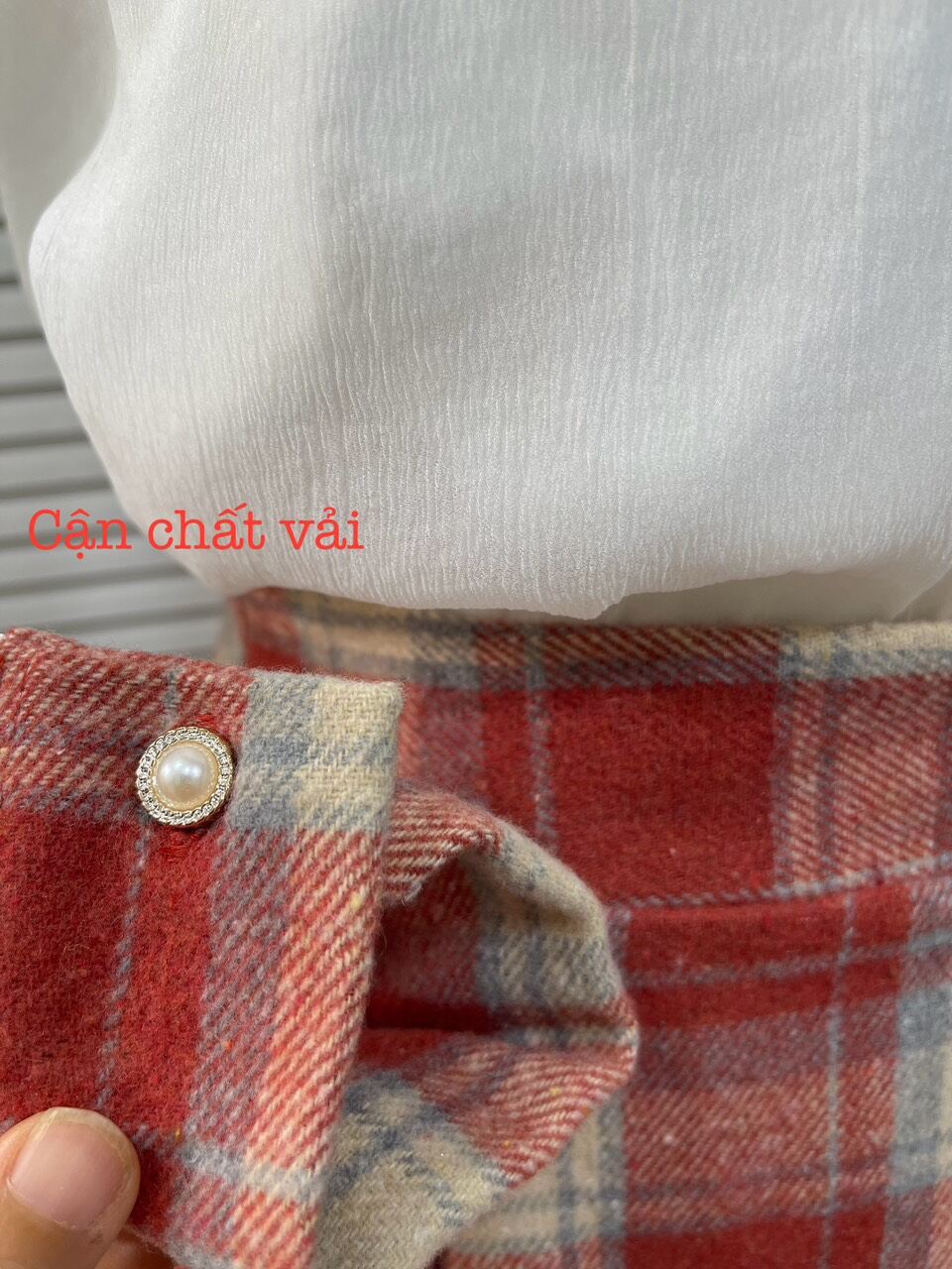 Sét áo somi phối chân váy dáng A xinh (ảnh chụp thật của shop)