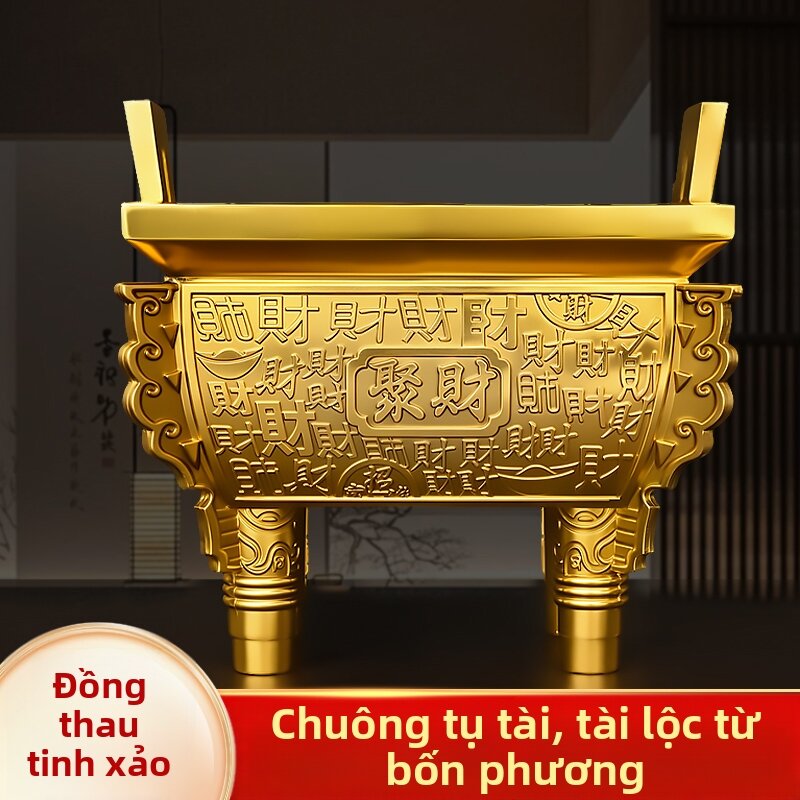 [Prosperity Attracting Square Tripod Brass Incense Burner,Prosperity Attracting Square Tripod Brass Incense Burner,] Giá 2,431,000 Đồng*Miễn phí vận chuyển