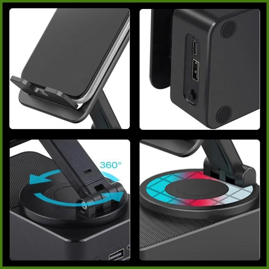 Loa Bluetooth kiêm giá đỡ điên thoại xoay 360độ