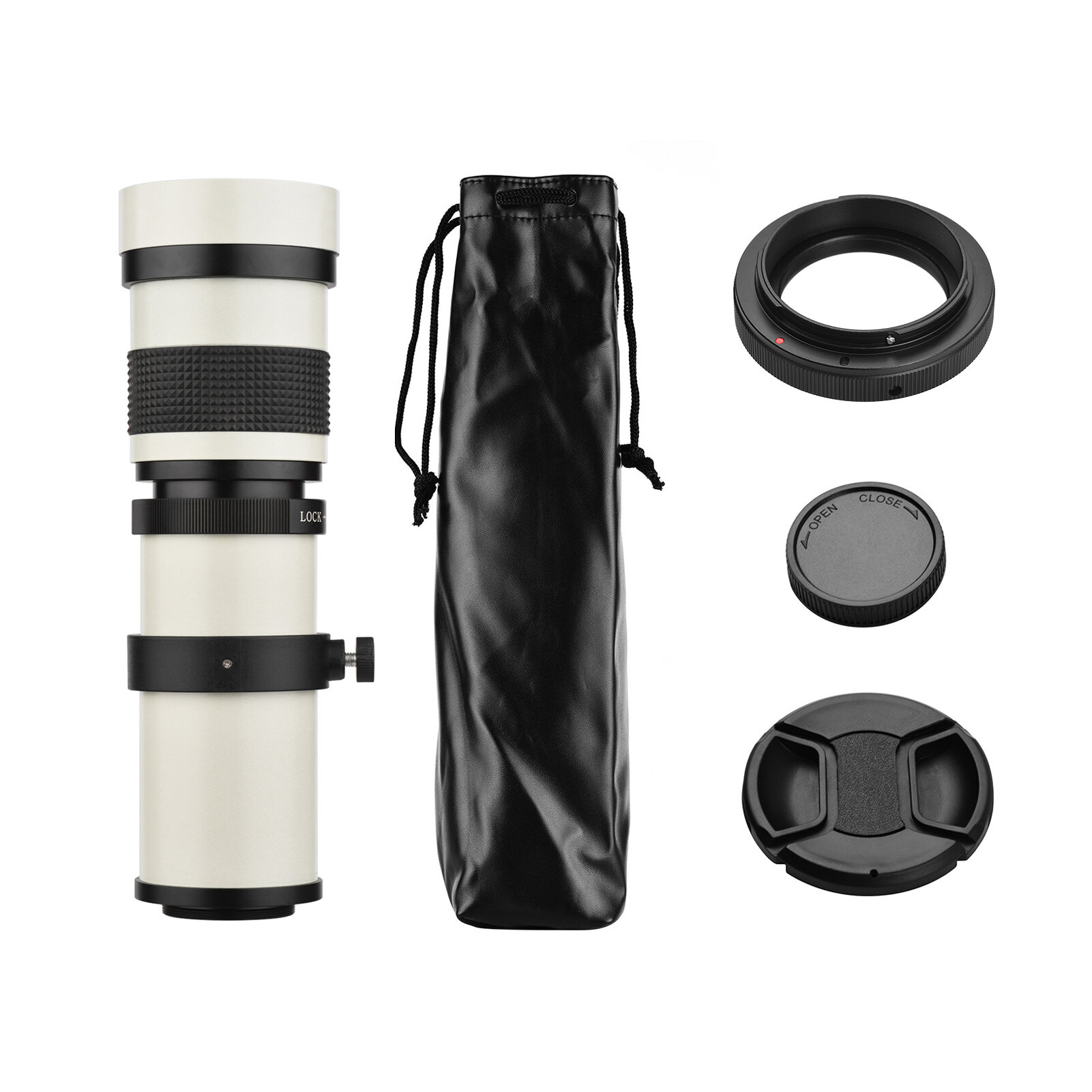 Ống Kính Zoom Siêu Tele MF F/8.3-16 420-800mm Với Vòng Chuyển Đổi Ngàm T Đa Năng Ren 1/4 Cho Máy Ảnh