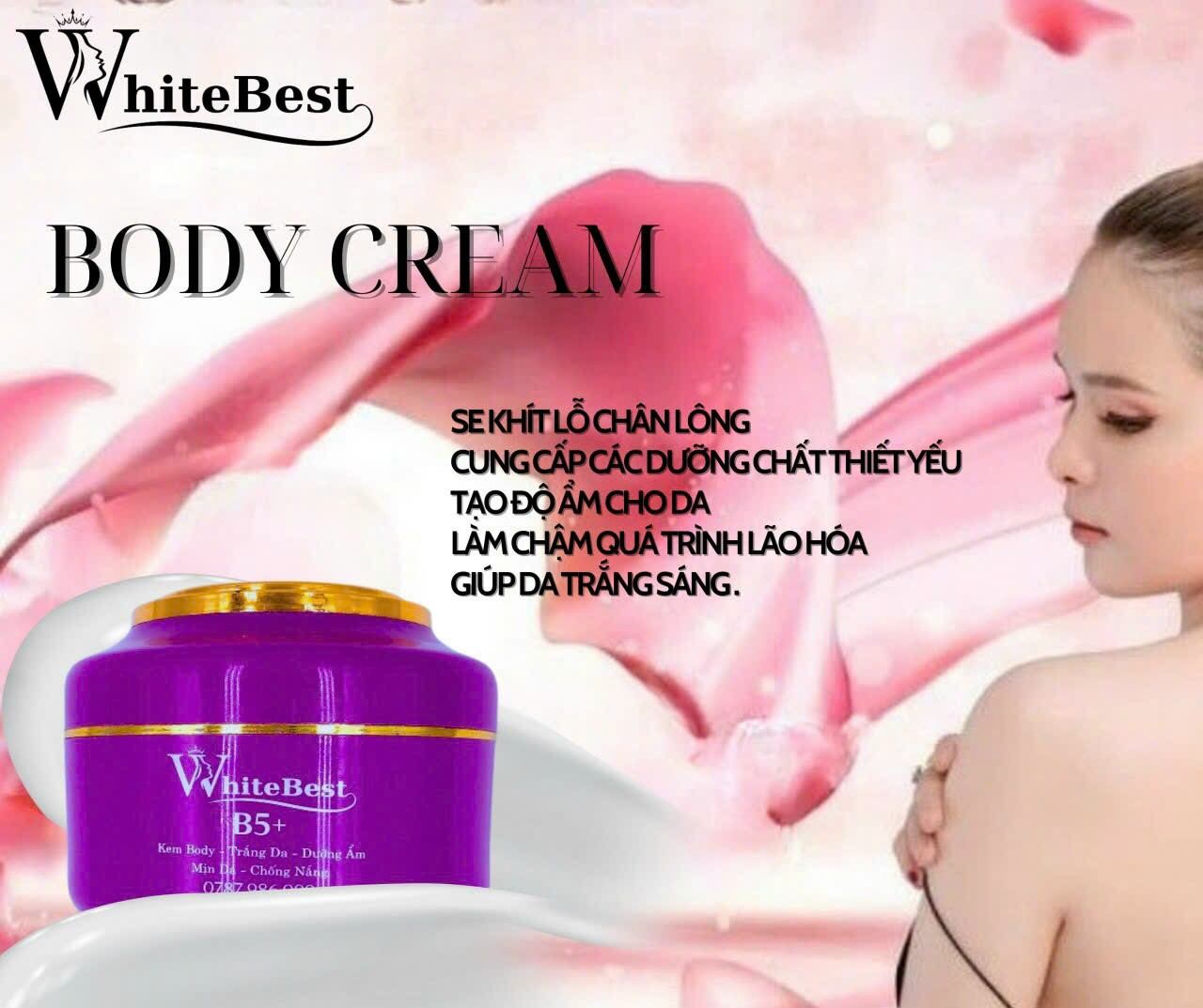 kem body trắng da white best b5+