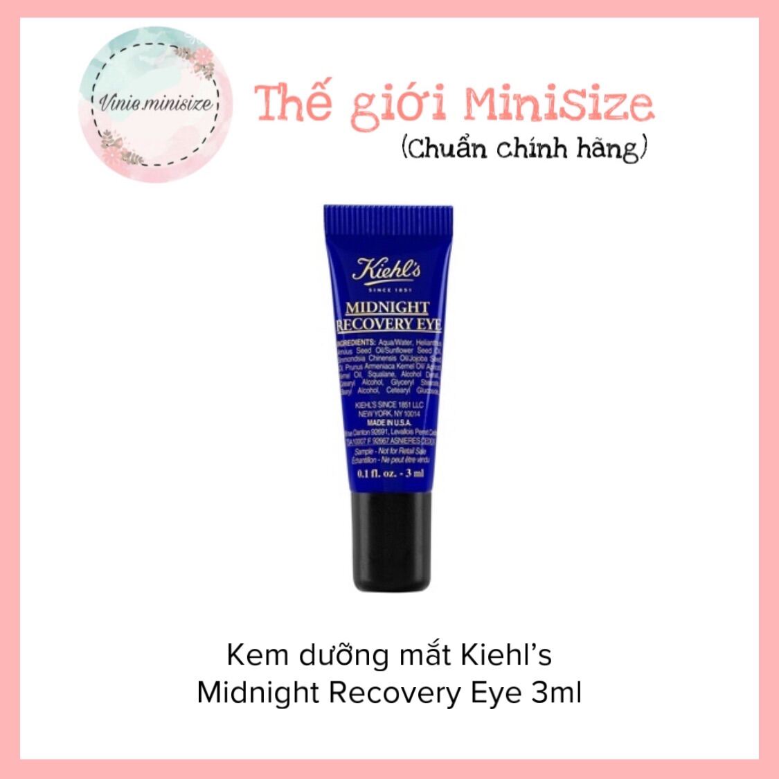Kem dưỡng mắt Kiehl’s Midnight Recovery Eye 3ml | Vinie.minisize [Minisize-Có sẵn]
