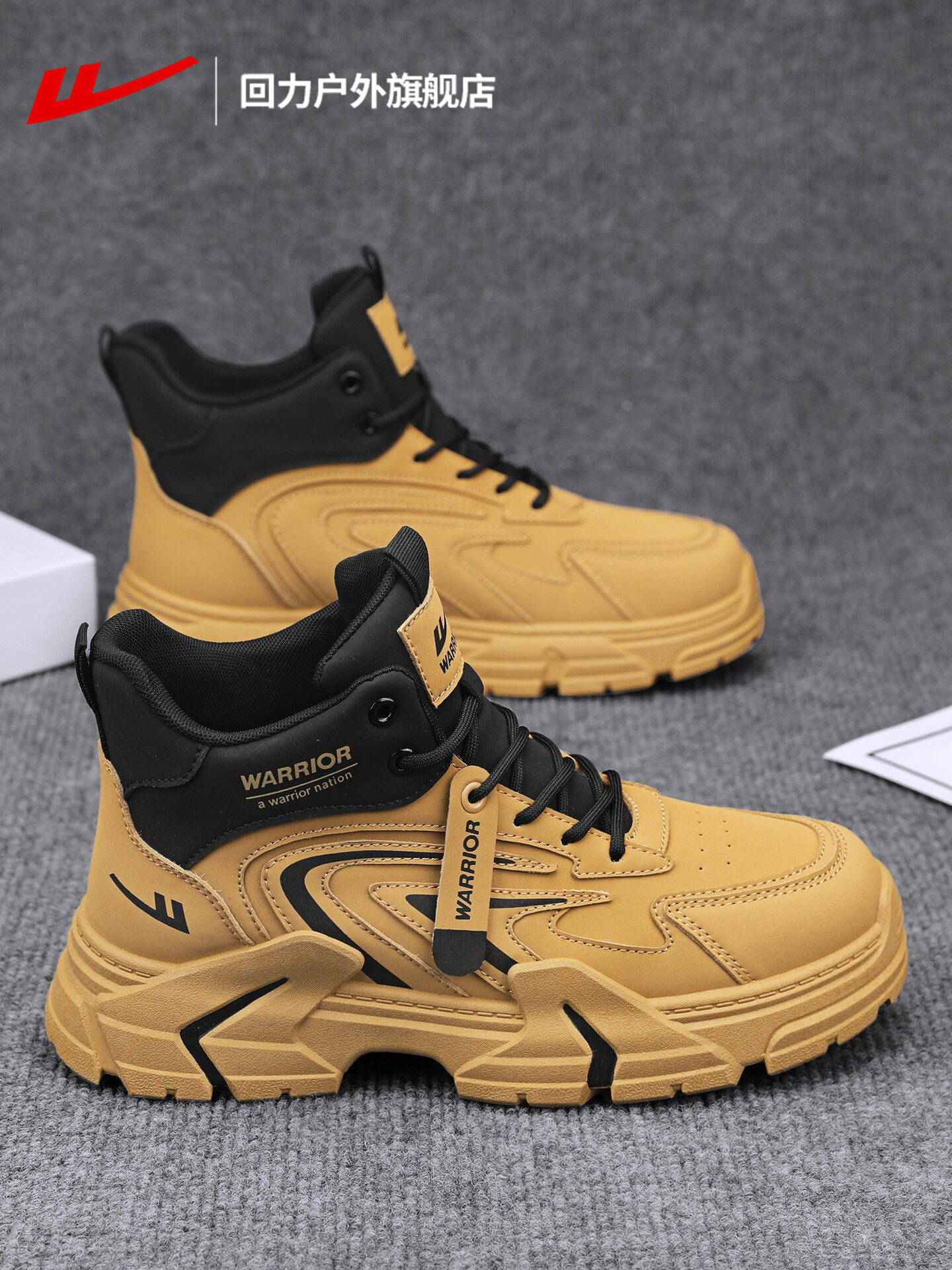 Men's High-Top Martin Boots Outdoor Casual British Style Workwear Yellow Boots Autumn Season Sporty PU Leather Lace-Up Boots Giá 809,000 Đồng*Miễn phí vận chuyển