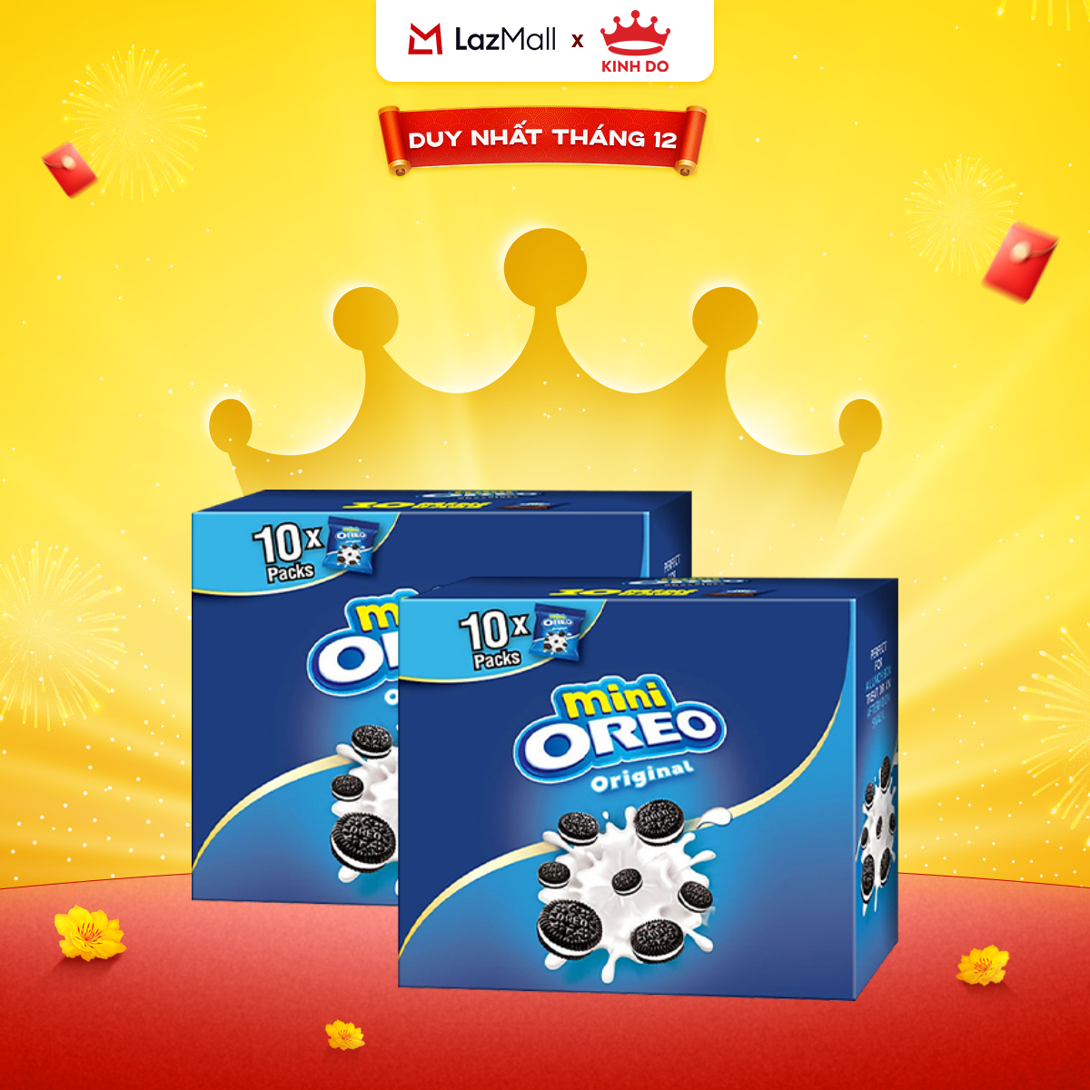  Combo 2 Bánh Quy Oreo Mini Với Kem Vị Vani 204g 