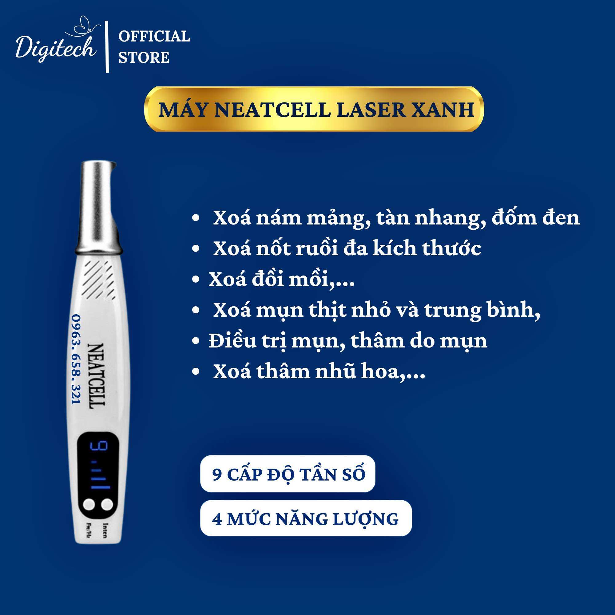 Máy Neatcell Laser Xanh xoá nám mảng, tàn nhang, nốt ruồi, đốm đen