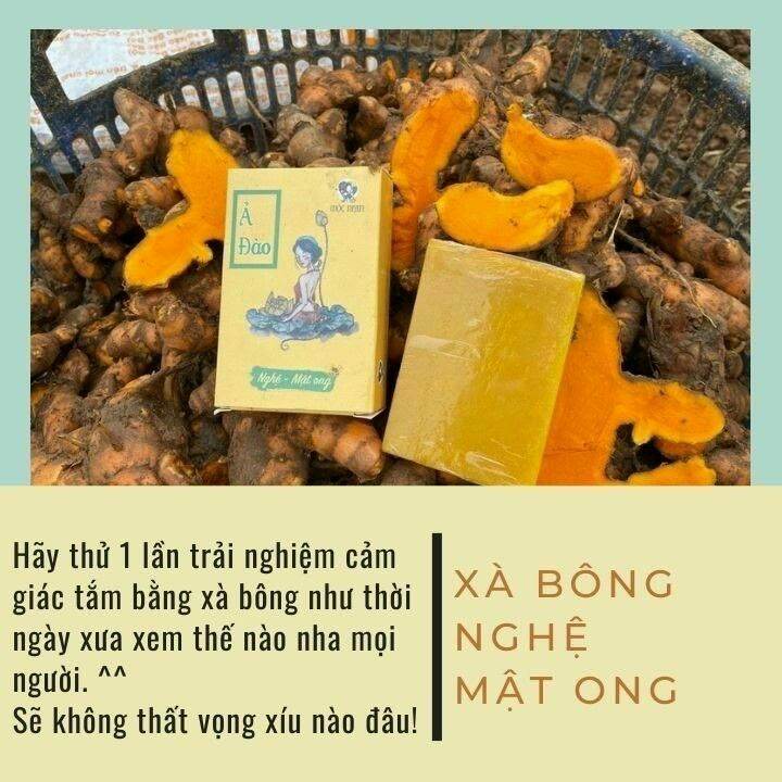 [Hcm]Xà Phòng Nghệ Mật Ong Ả Đào Soap Nghệ Xà Phòng Mộc Nhan Làm Từ Thành Phần Tự Nhiên Giúp Sáng Da Giảm Thâm Mụn