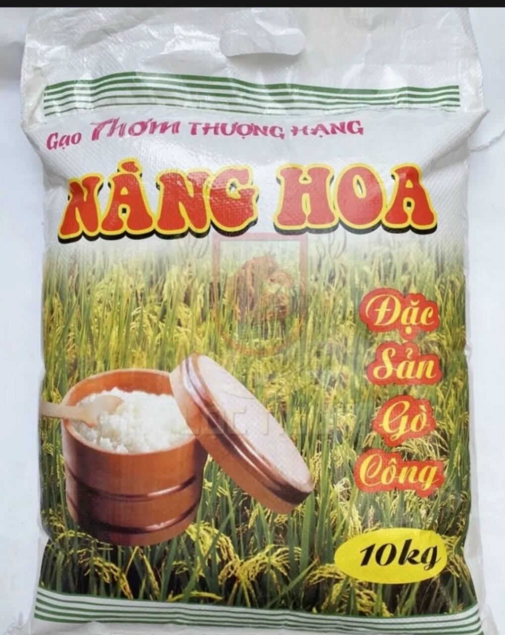 Túi 10kg gạo nàng Hoa dẻo mềm thơm thương hạng