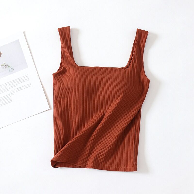 Áo 2 dây bản to cotton có mút ngực [ảnh thật]
