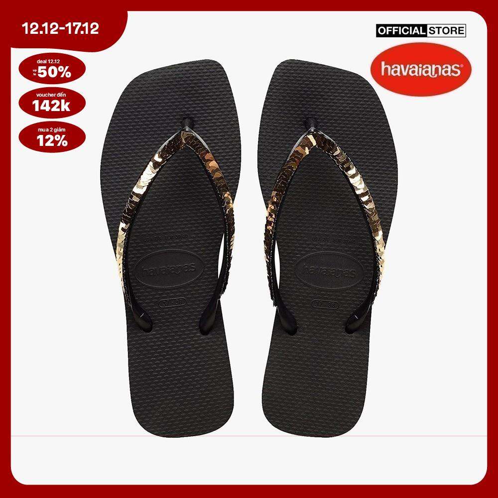 [GIÁ SỐC 12/12 + FLASH VOUCHER 20% + MUA 2 GIẢM 12% + FREESHIP|CHỈ 20H 11/12 - 12/12] HAVAIANAS - Dép kẹp nữ Slim Square Magic Sequin 4148272-0090