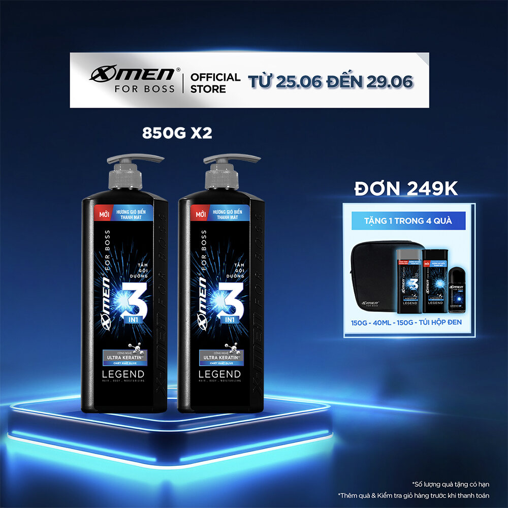 Combo 2 Tắm Gội Dưỡng X-Men for Boss Legend 830gx2