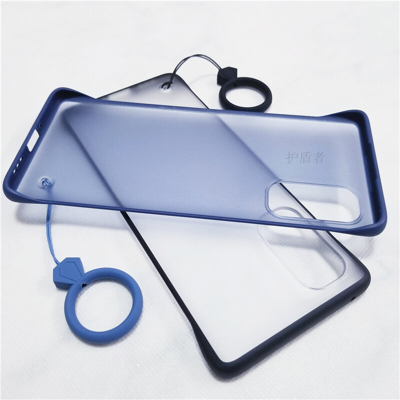 Ốp lưng điện thoại oppo không viền reno4pro ốp lưng cứng ốp lưng chống sốc siêu mỏng viền mềm trong suốt nhám nhám reno4