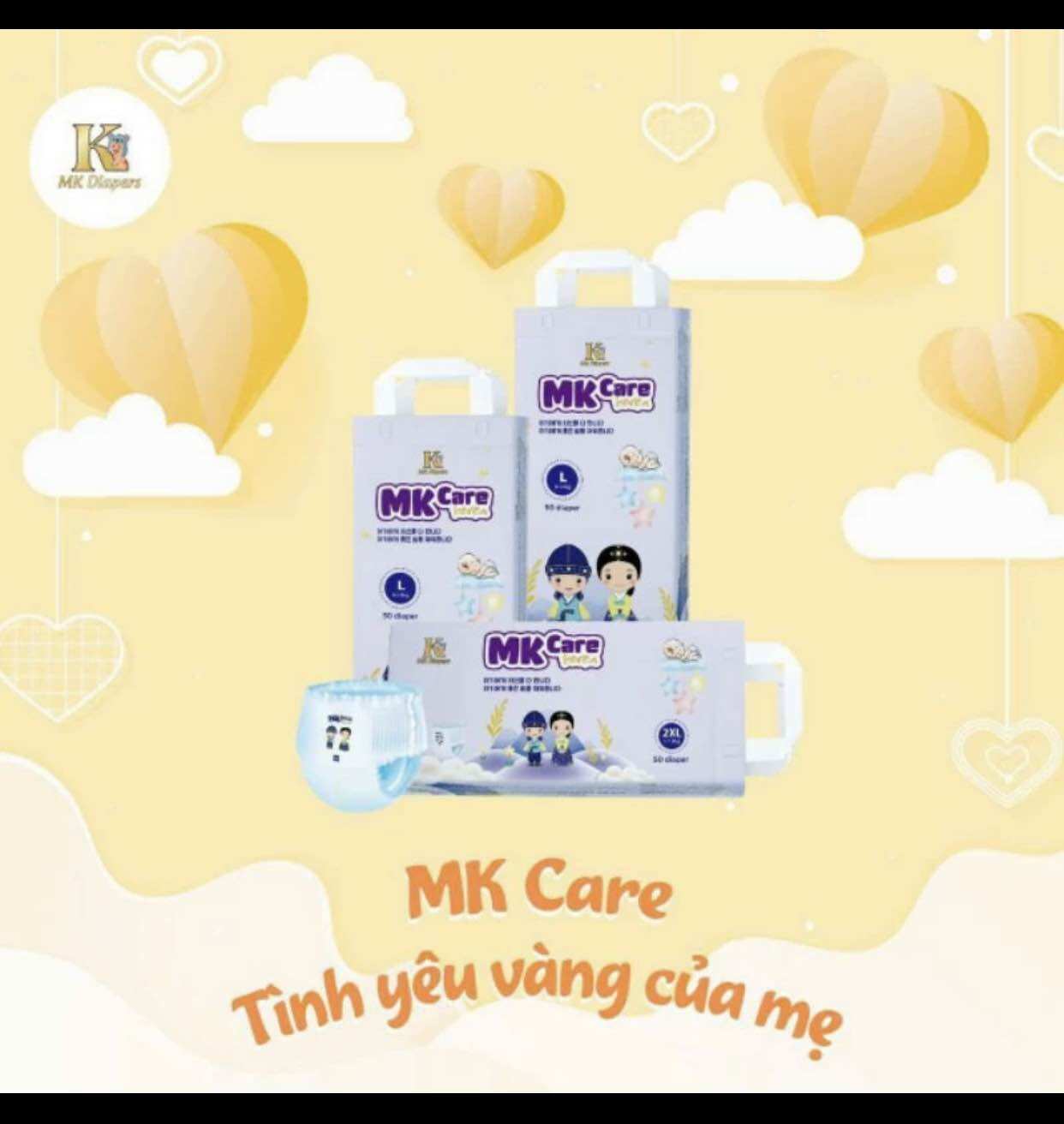Siêu Hót ComBo 100miếng tã/bỉm quần MK CARE chính hãng Hàn Quốc siêu thấm hút date mới nhất