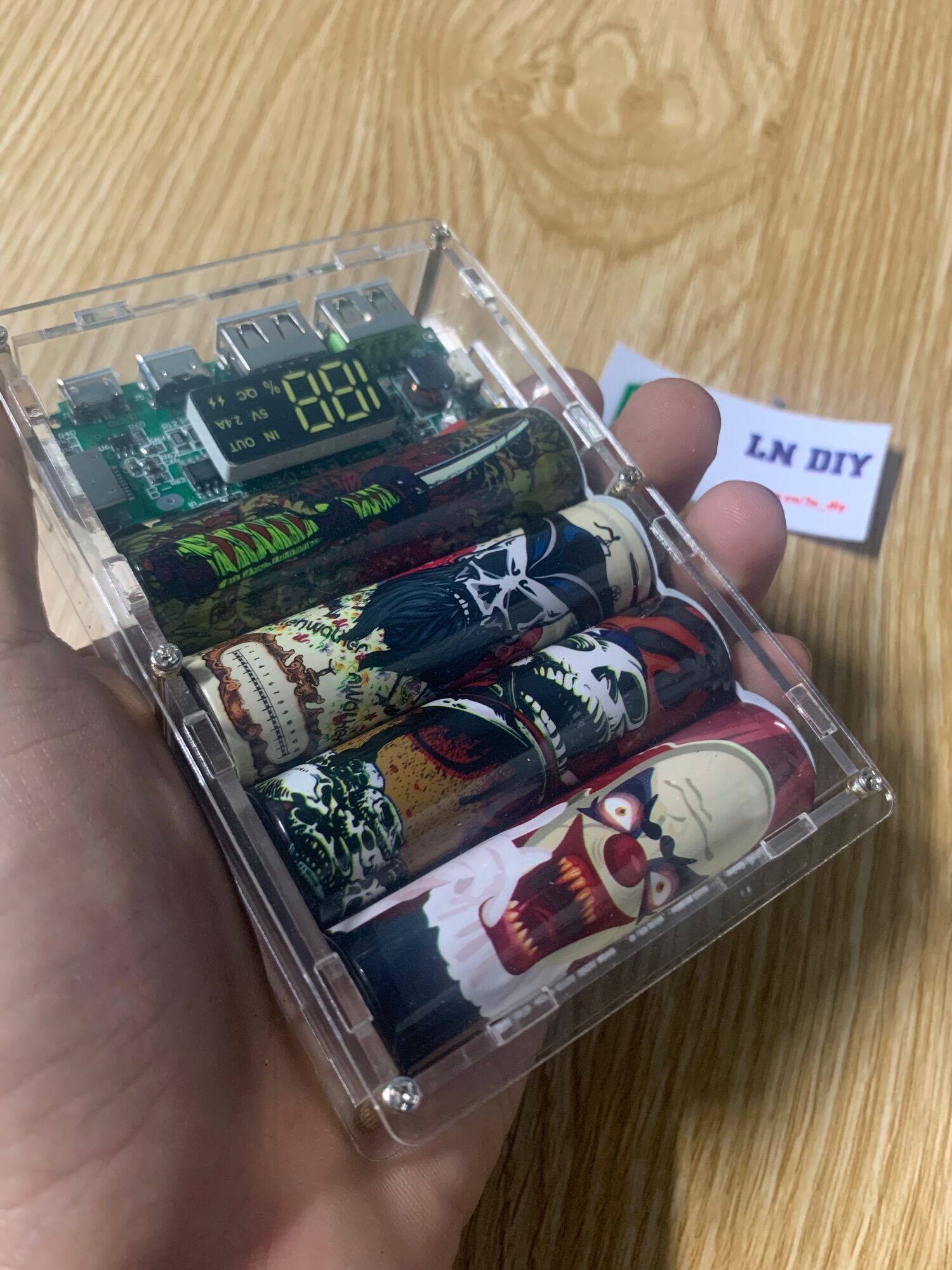 [HCM]Pin Sạc Dự Phòng Box Diy Mica Trong Suốt Dung Lượng Chuẩn 10.000mAh